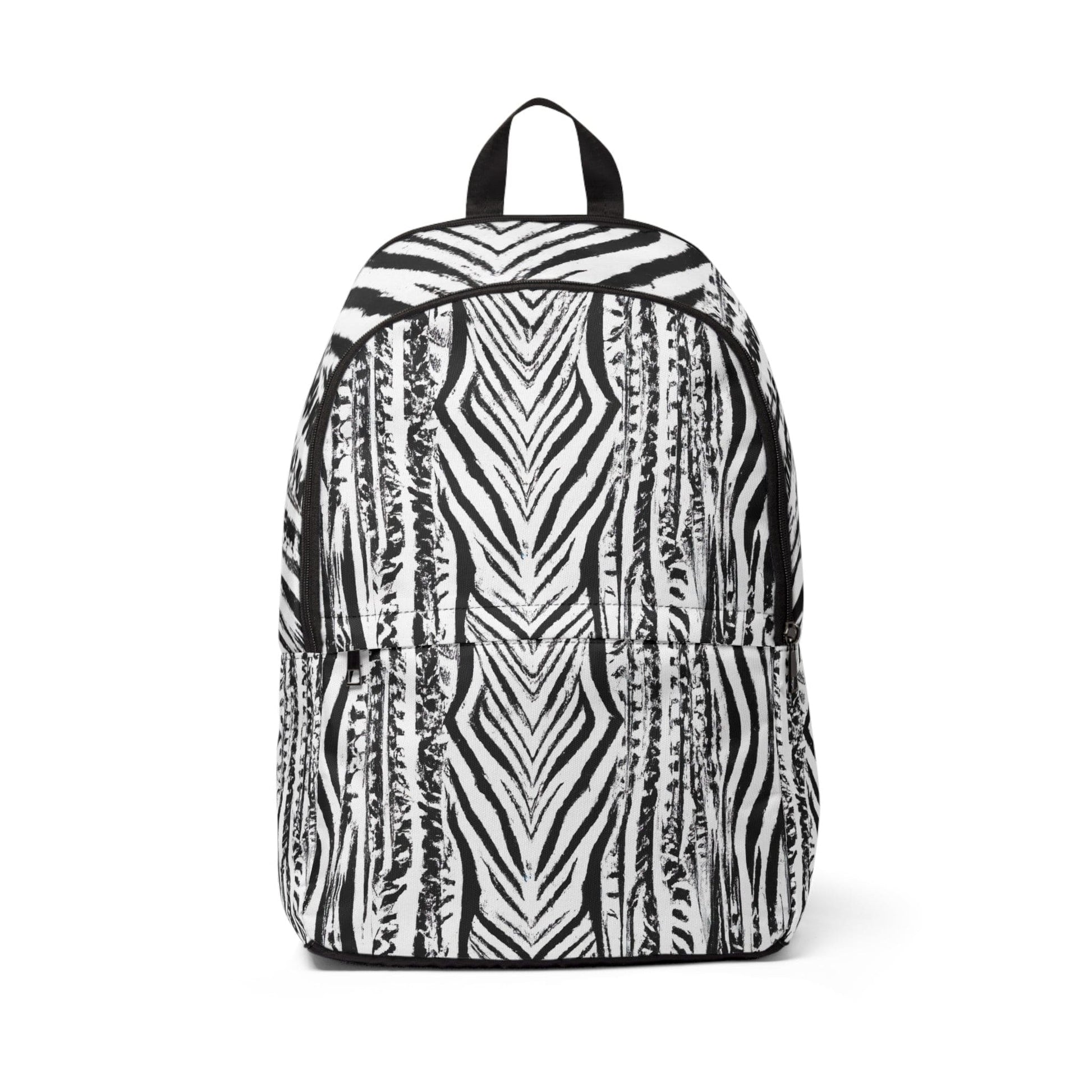 Fashion Backpack Waterproof Black White Native Print-0