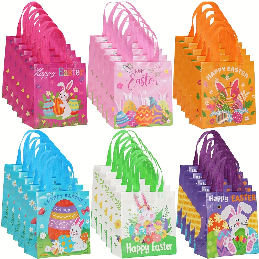 Easter Gift Bags Rabbit Egg Print Tote (30pcs)-0