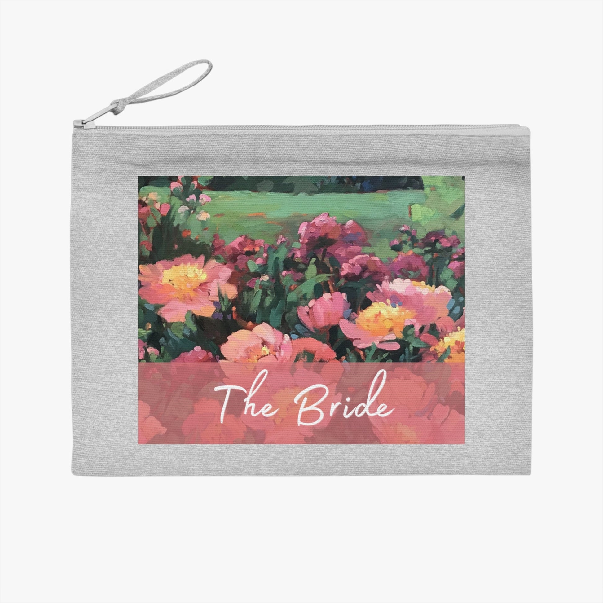 'Bride' Eco-Friendly Pouch I Bridal Collection I with 'Pink Princess' Original Artwork by American Artist Barbara Cleary-1