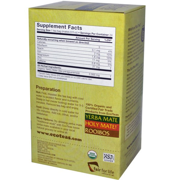 ECOTEAS Yerba Mate Tea Bags (6x24ct)-1