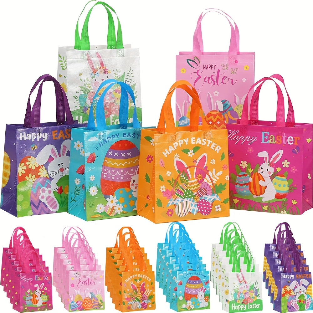 Easter Gift Bags Rabbit Egg Print Tote (30pcs)-2