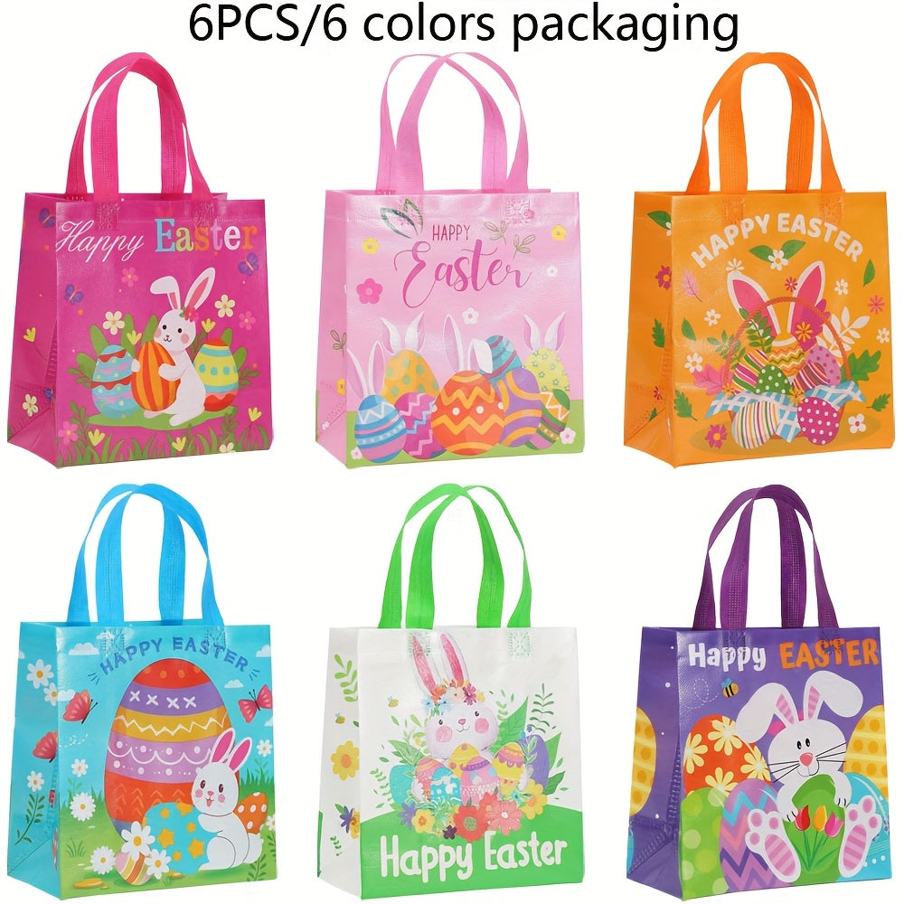 Easter Gift Bags Rabbit Egg Print Tote (30pcs)-4