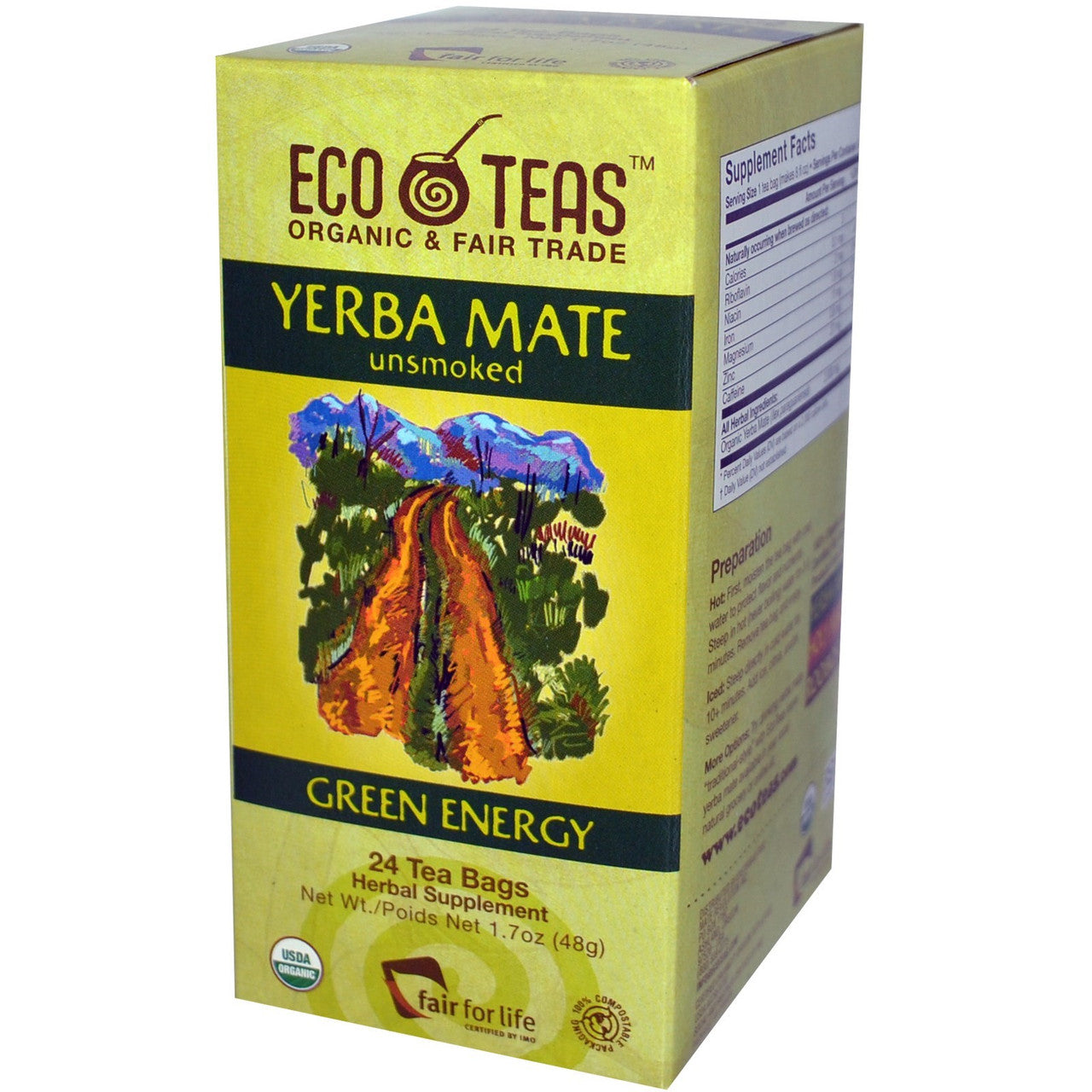 ECOTEAS Yerba Mate Tea Bags (6x24ct)-0