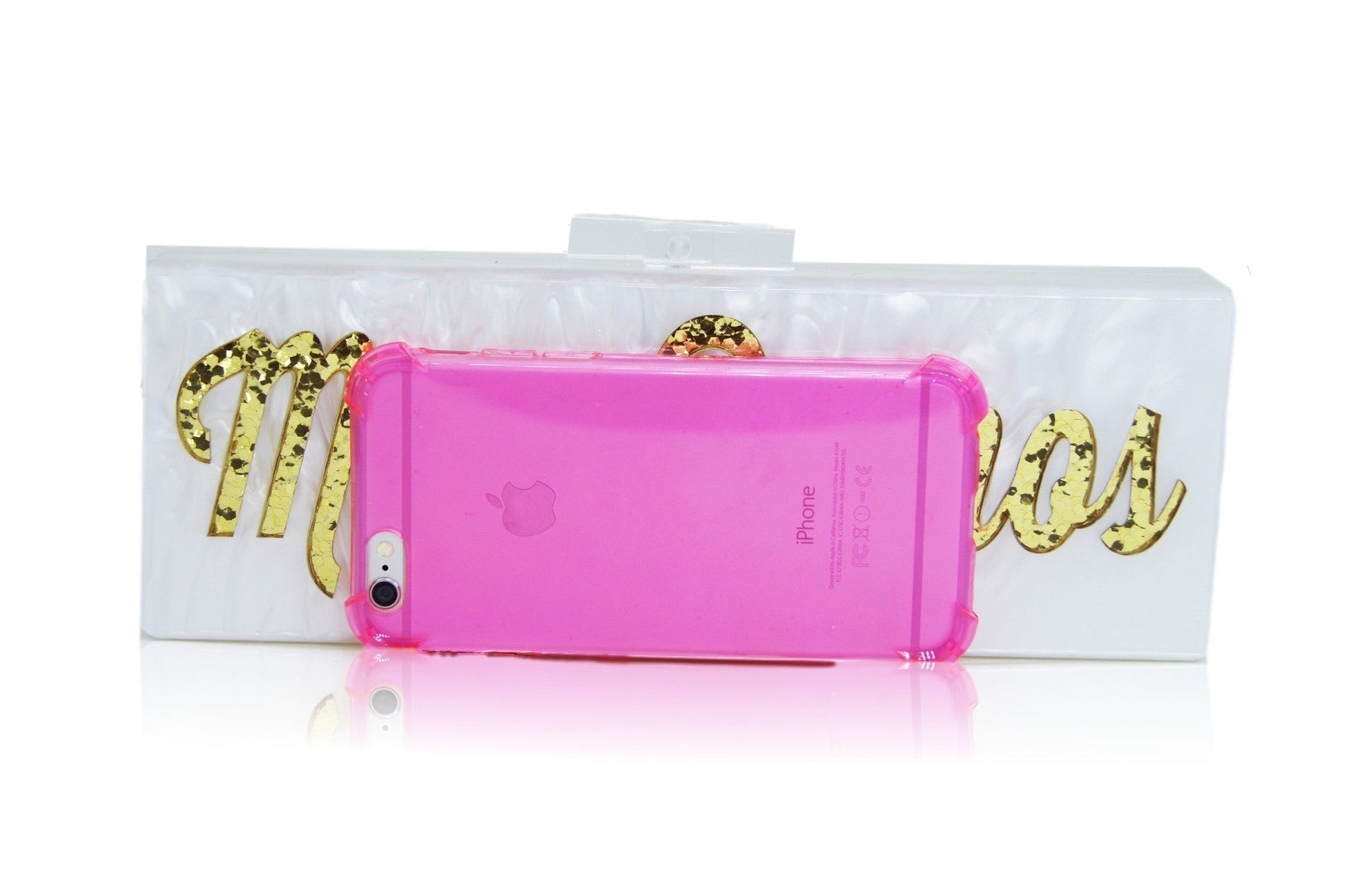 Custom Nameplate Lucite Acrylic Box Clutch Purses-Large Size-4