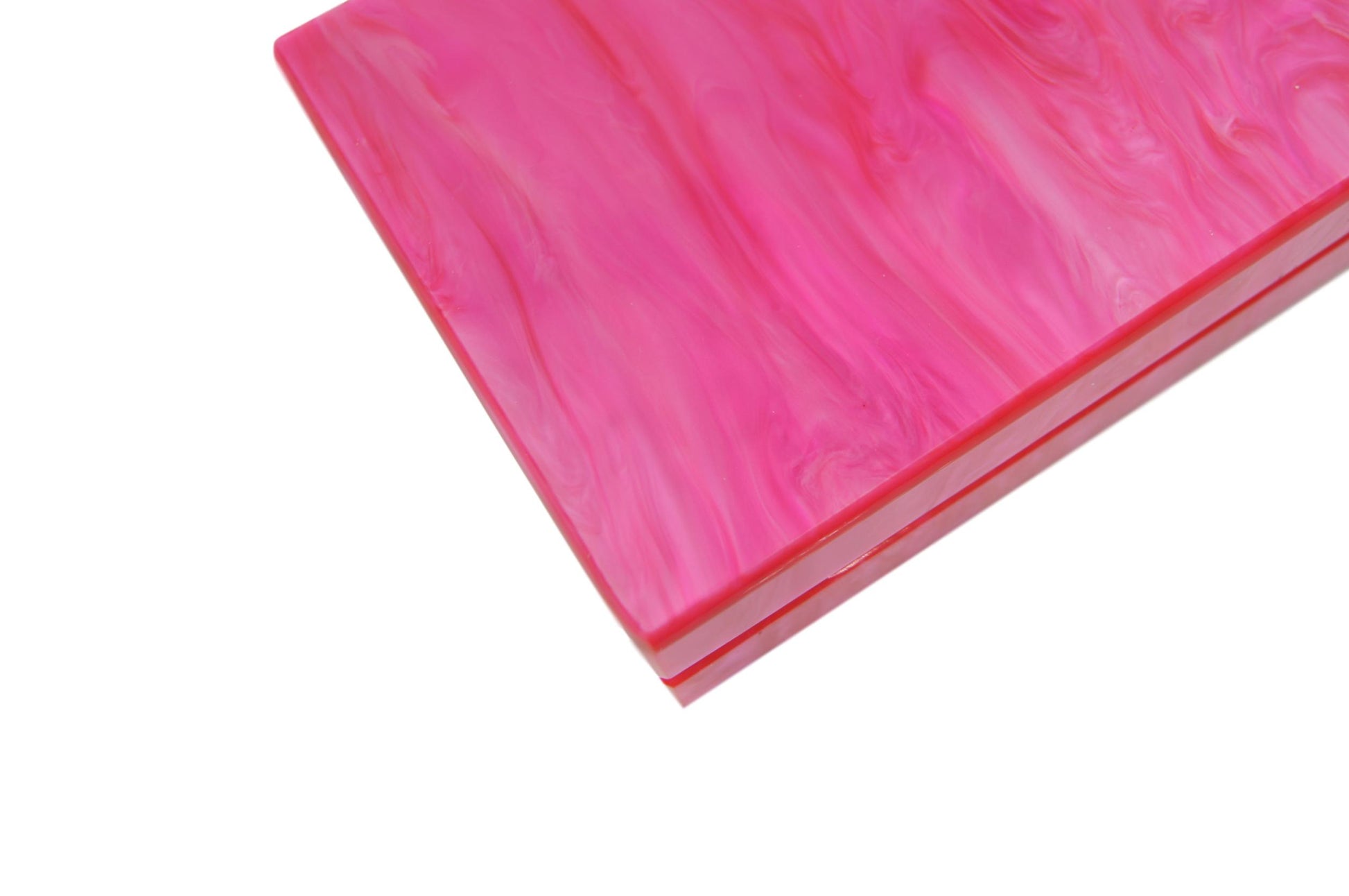 Electric Hot Pink Mother of Pearl Acrylic Box Clutch-3
