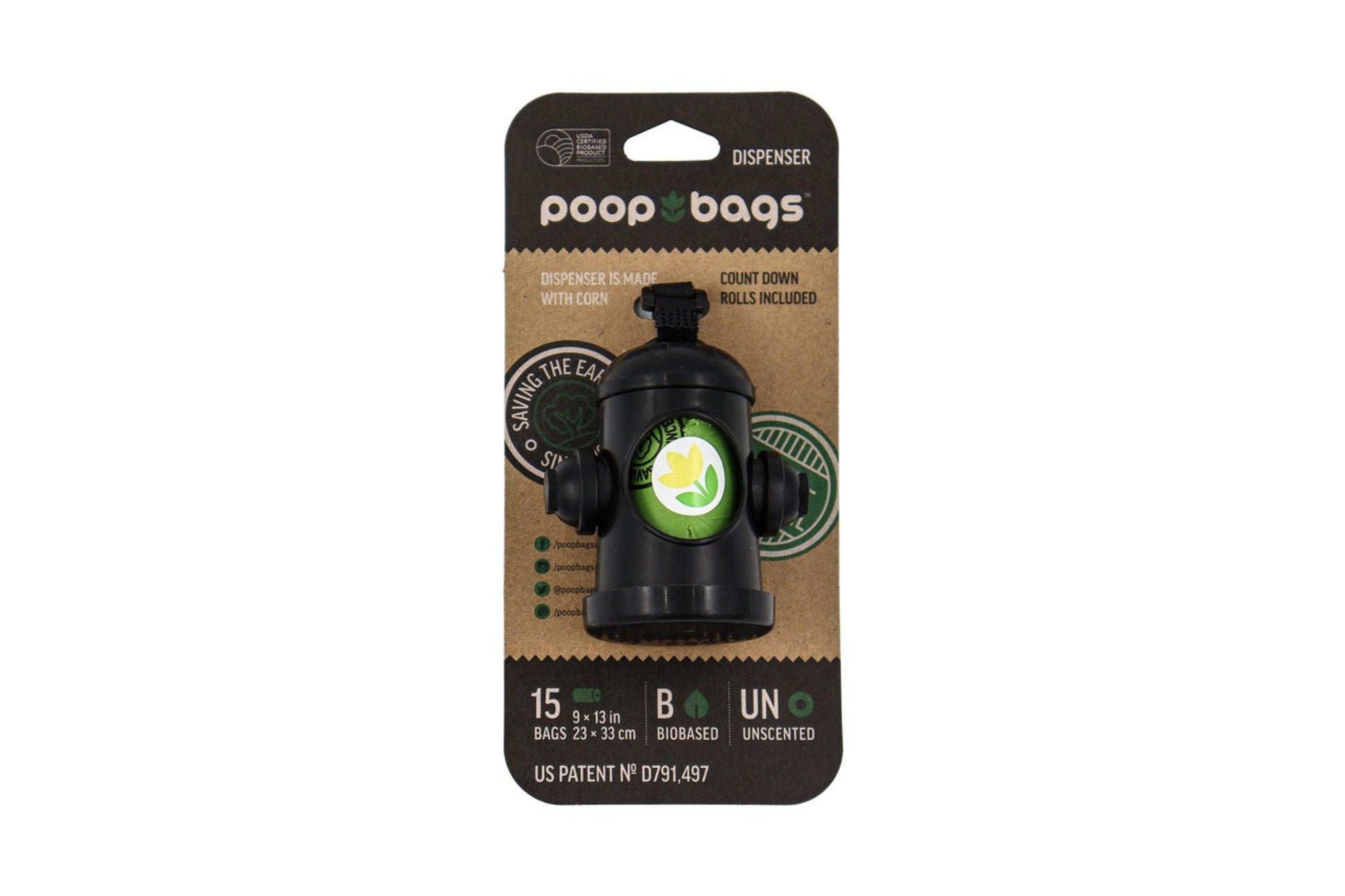 Biobased Fire Hydrant Poop Bag Dispenser with 15 Eco-Friendly Bags-2