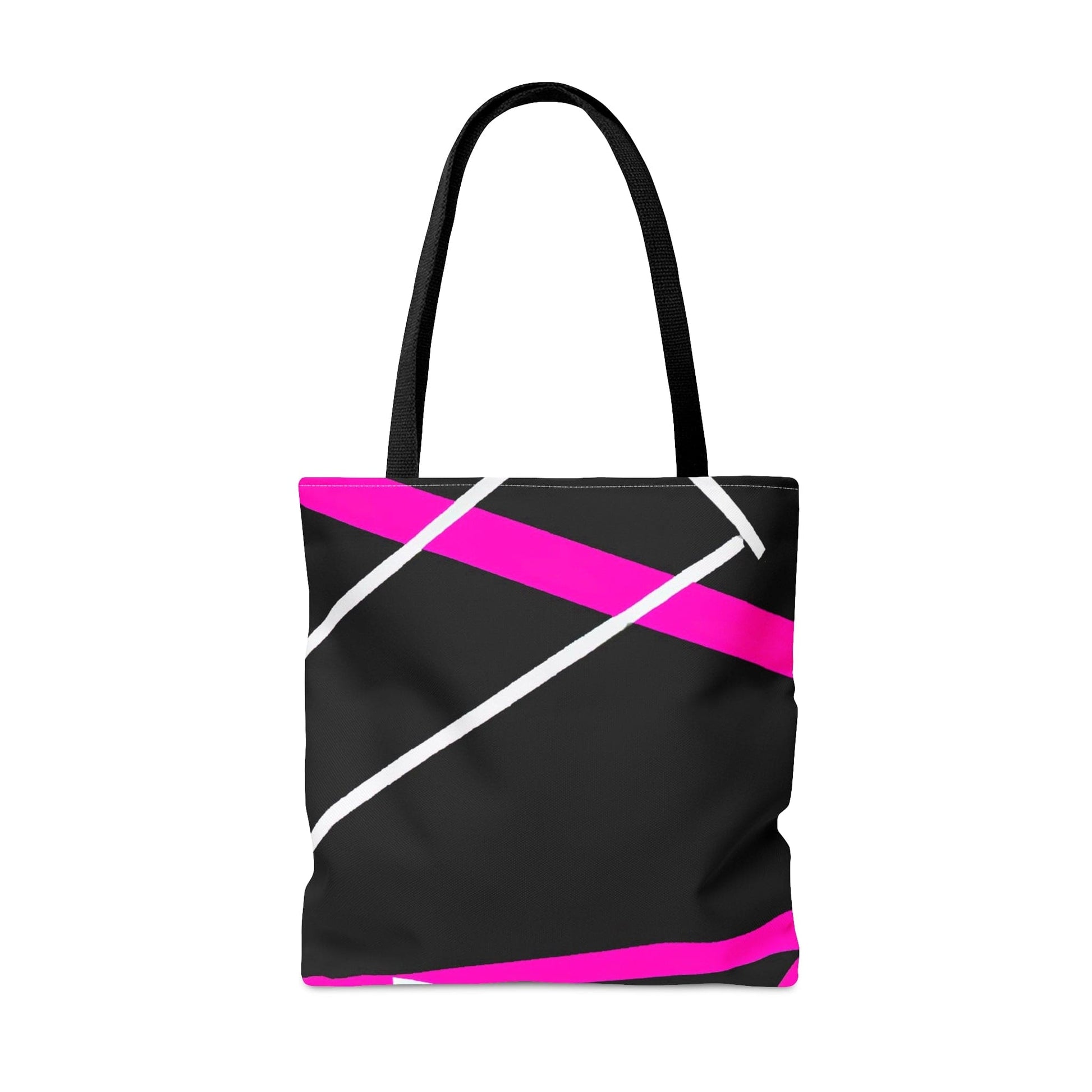 Large Tote Bag Black and Pink Pattern-3