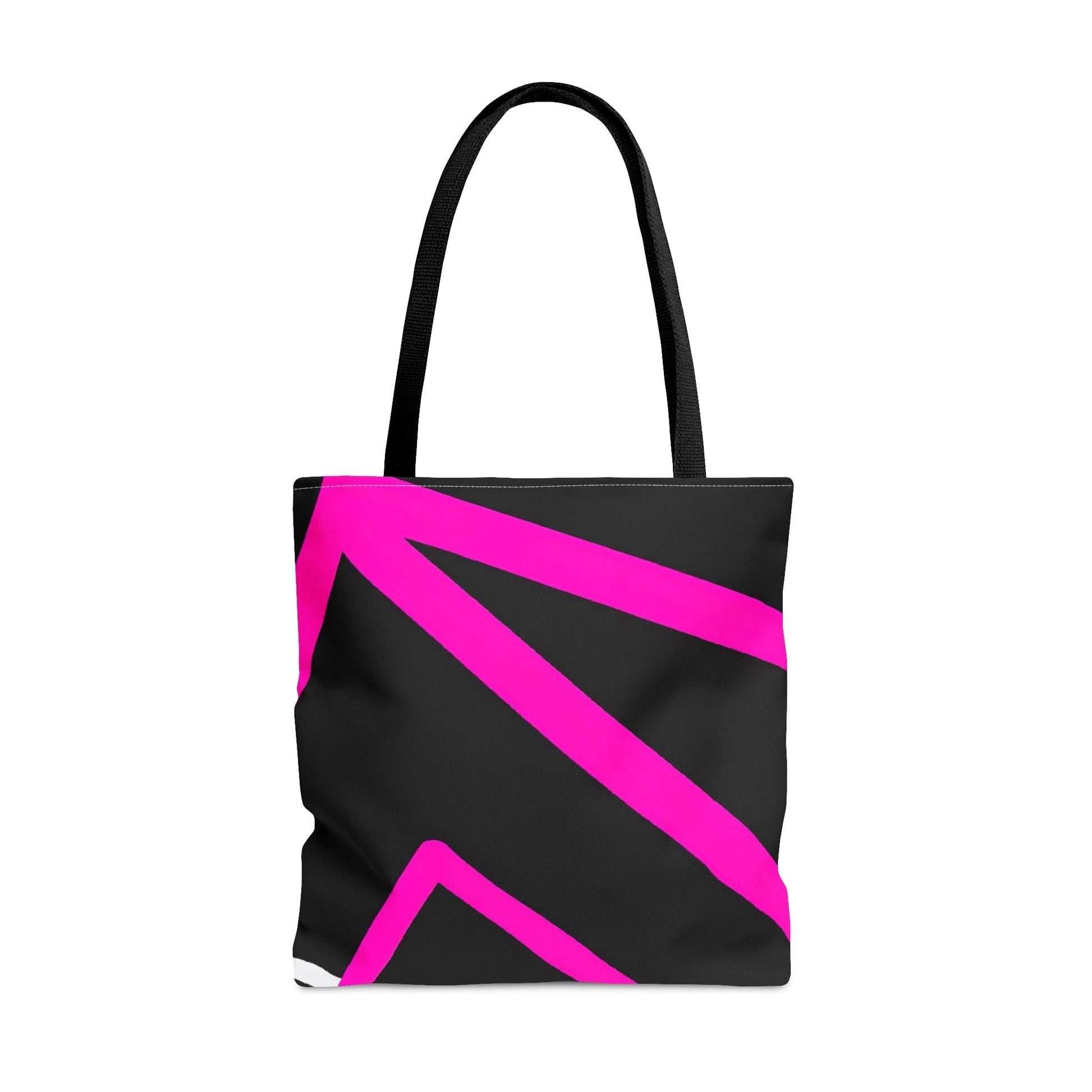 Large Tote Bag Black and Pink Pattern-0