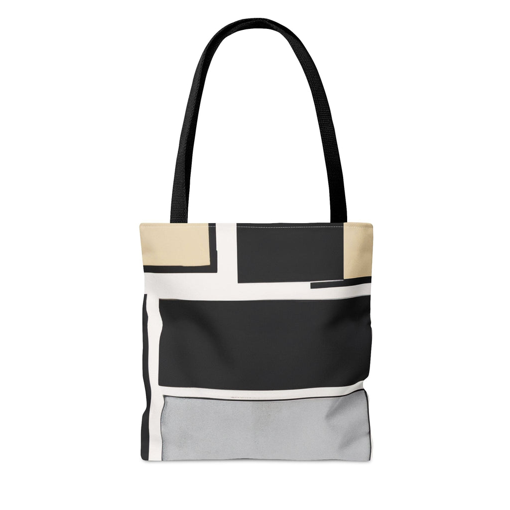 Large Tote Bag Black Grey Abstract Pattern-3