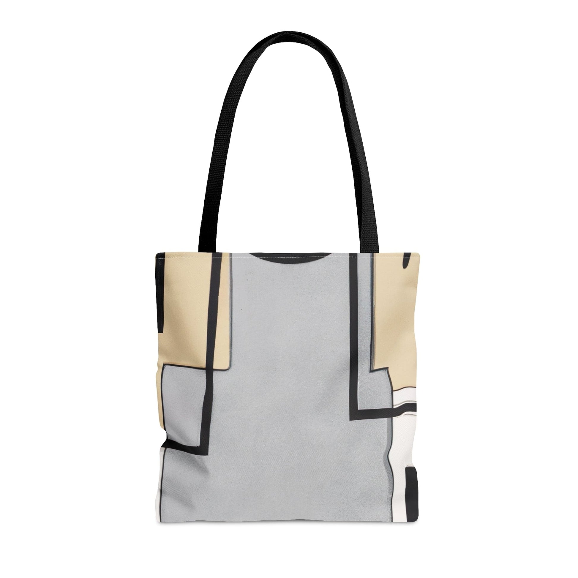 Large Tote Bag Black Grey Abstract Pattern-2