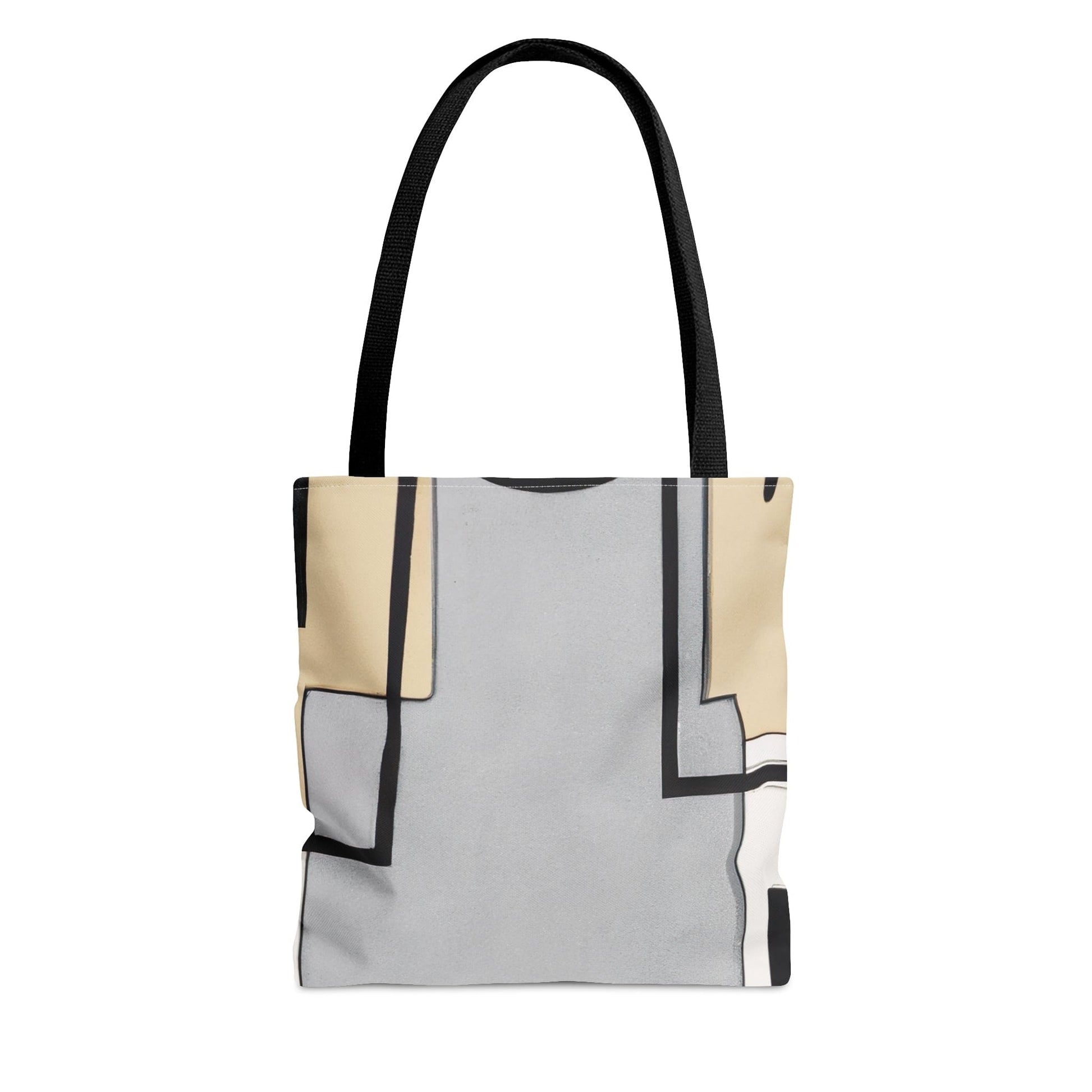 Large Tote Bag Black Grey Abstract Pattern-0
