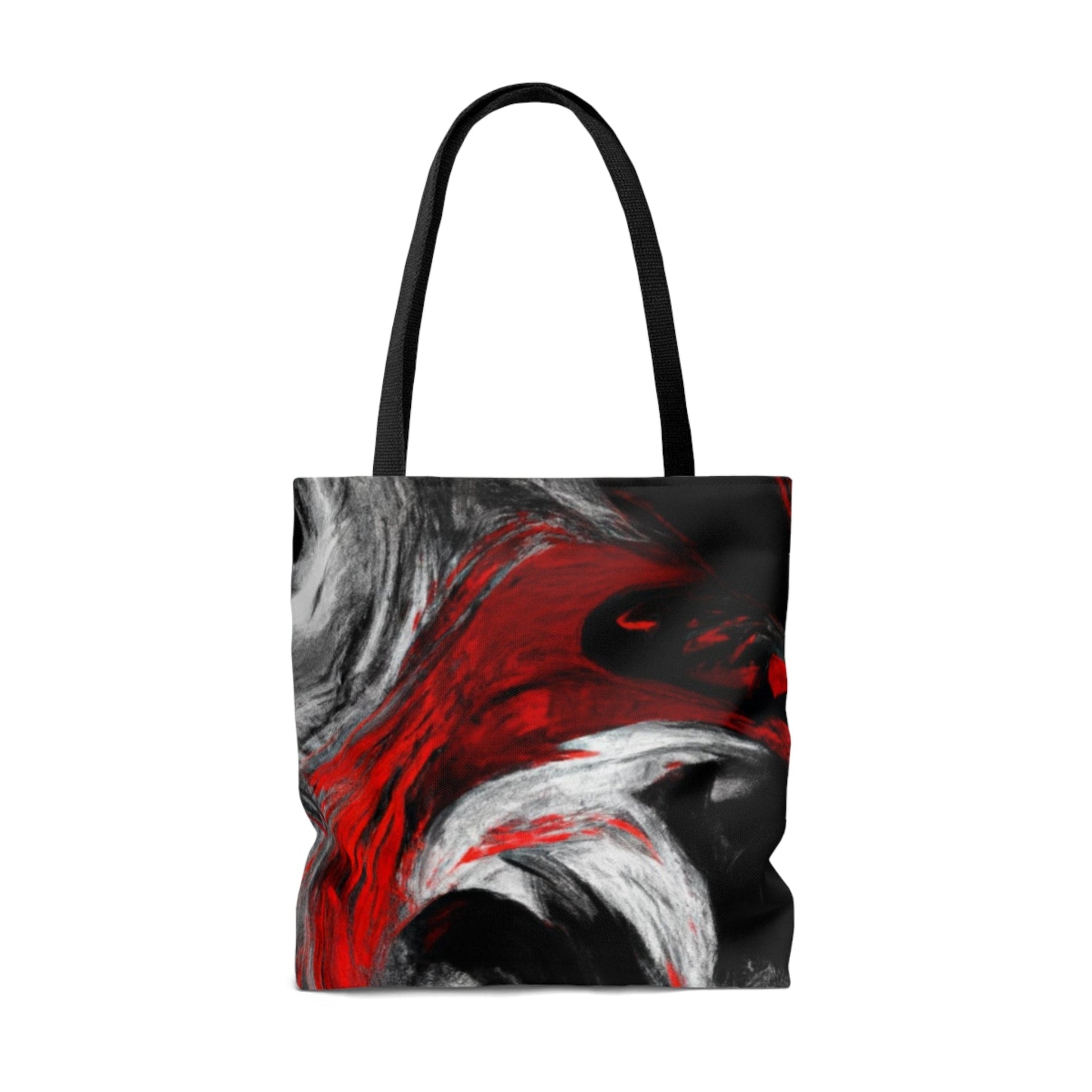 Large Tote Bag Decorative Black Red White Abstract Seamless Pattern-3