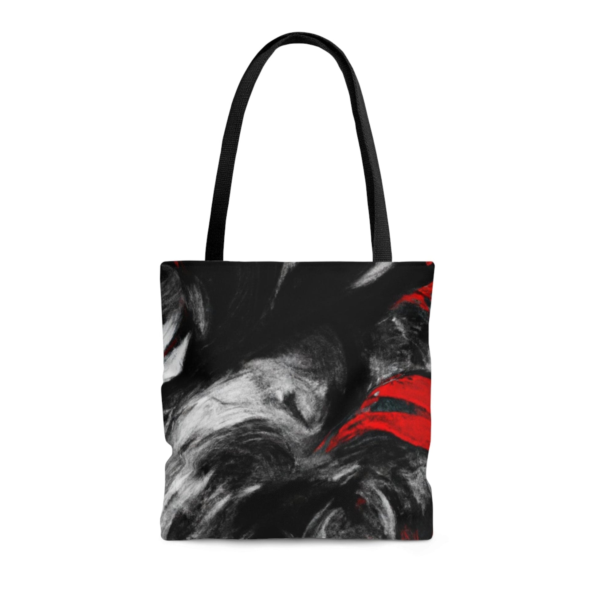 Large Tote Bag Decorative Black Red White Abstract Seamless Pattern-2