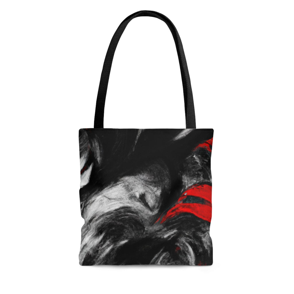 Large Tote Bag Decorative Black Red White Abstract Seamless Pattern-1