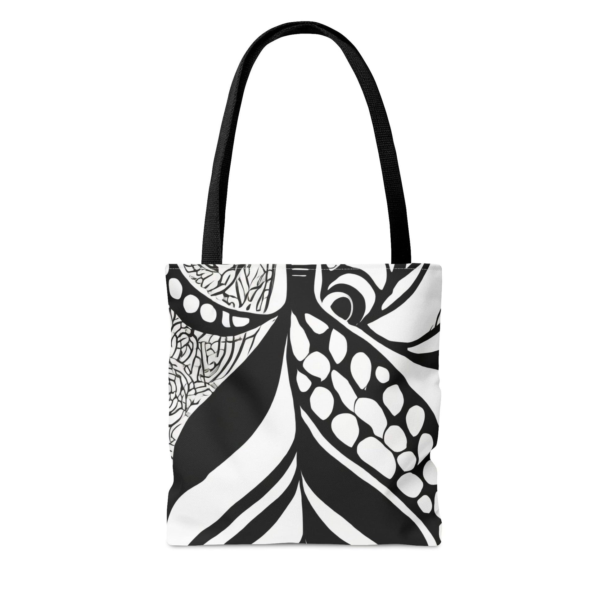 Large Tote Bag Floral Black Line Art Print 60110-3