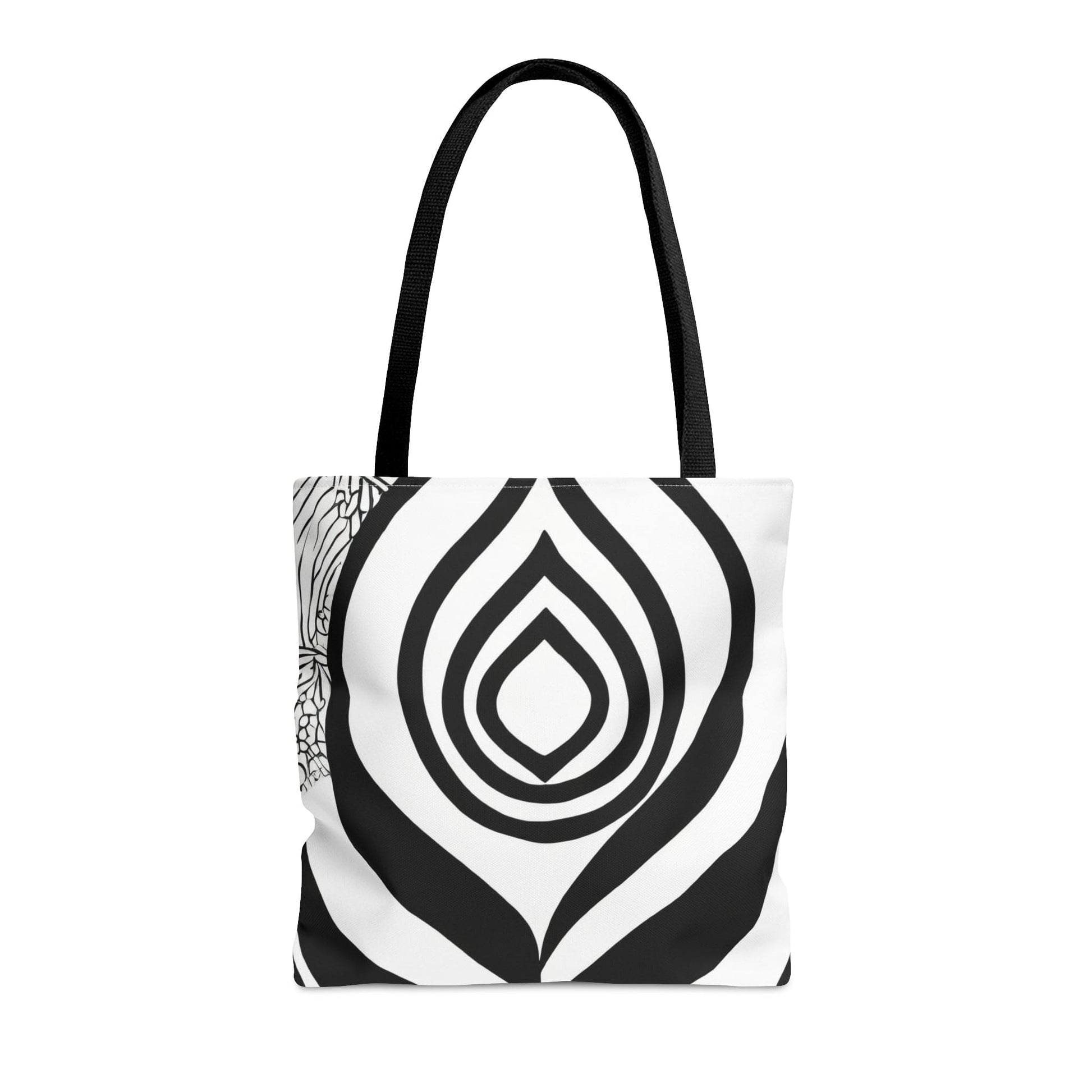 Large Tote Bag Floral Black Line Art Print 60110-2