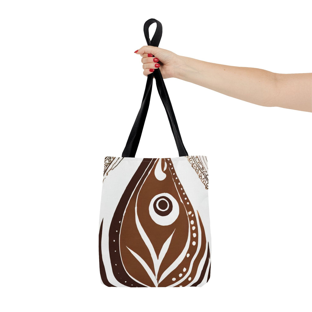 Large Tote Bag Floral Brown Line Art Print 35227-4