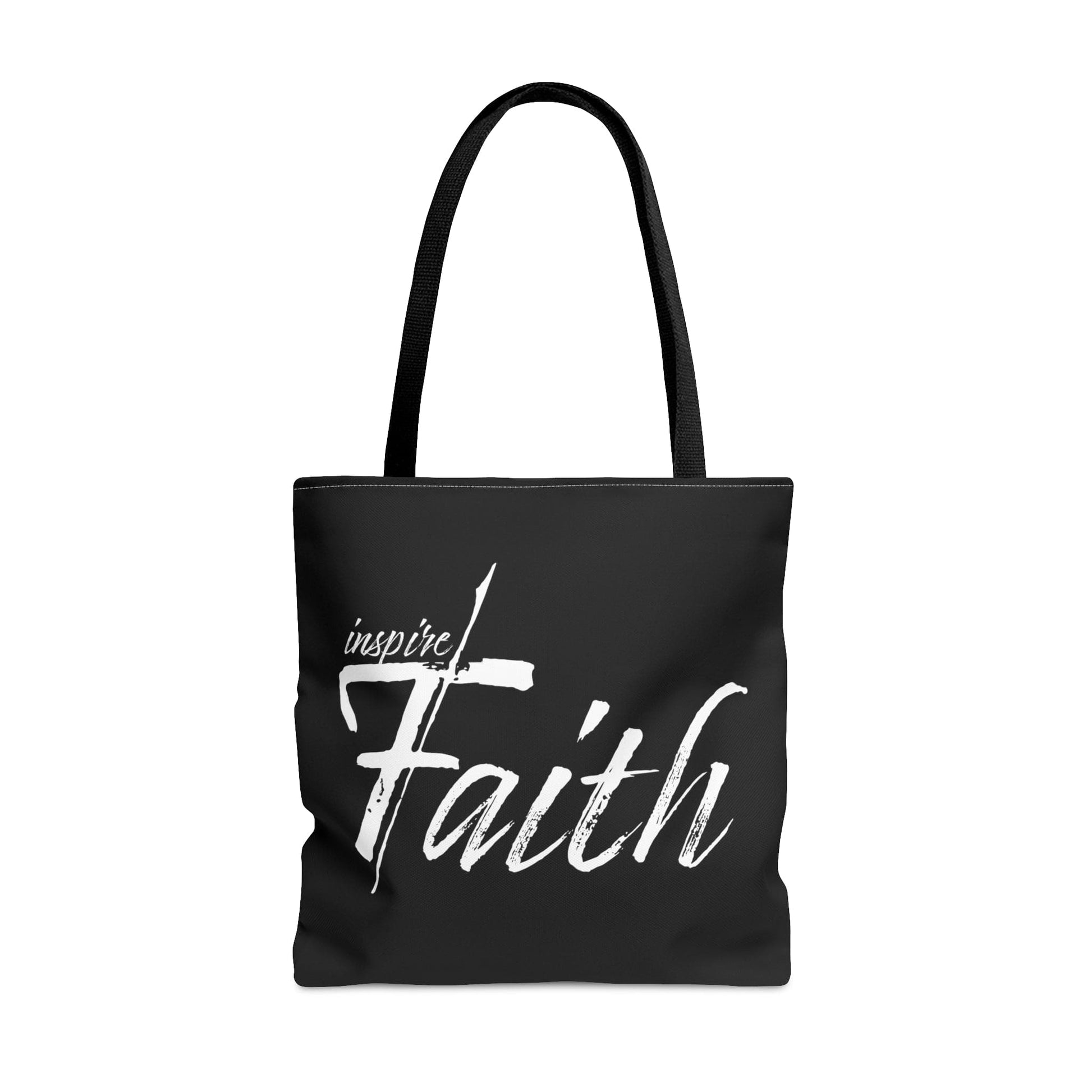 Large Tote Bag Inspire Faith White Print-1