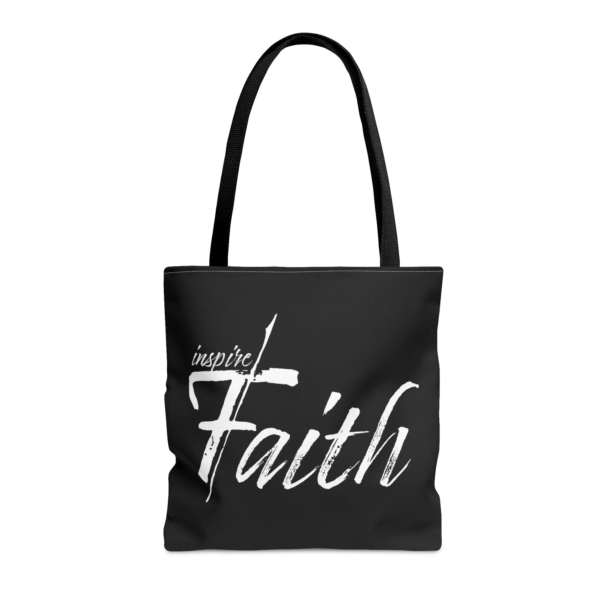 Large Tote Bag Inspire Faith White Print-2