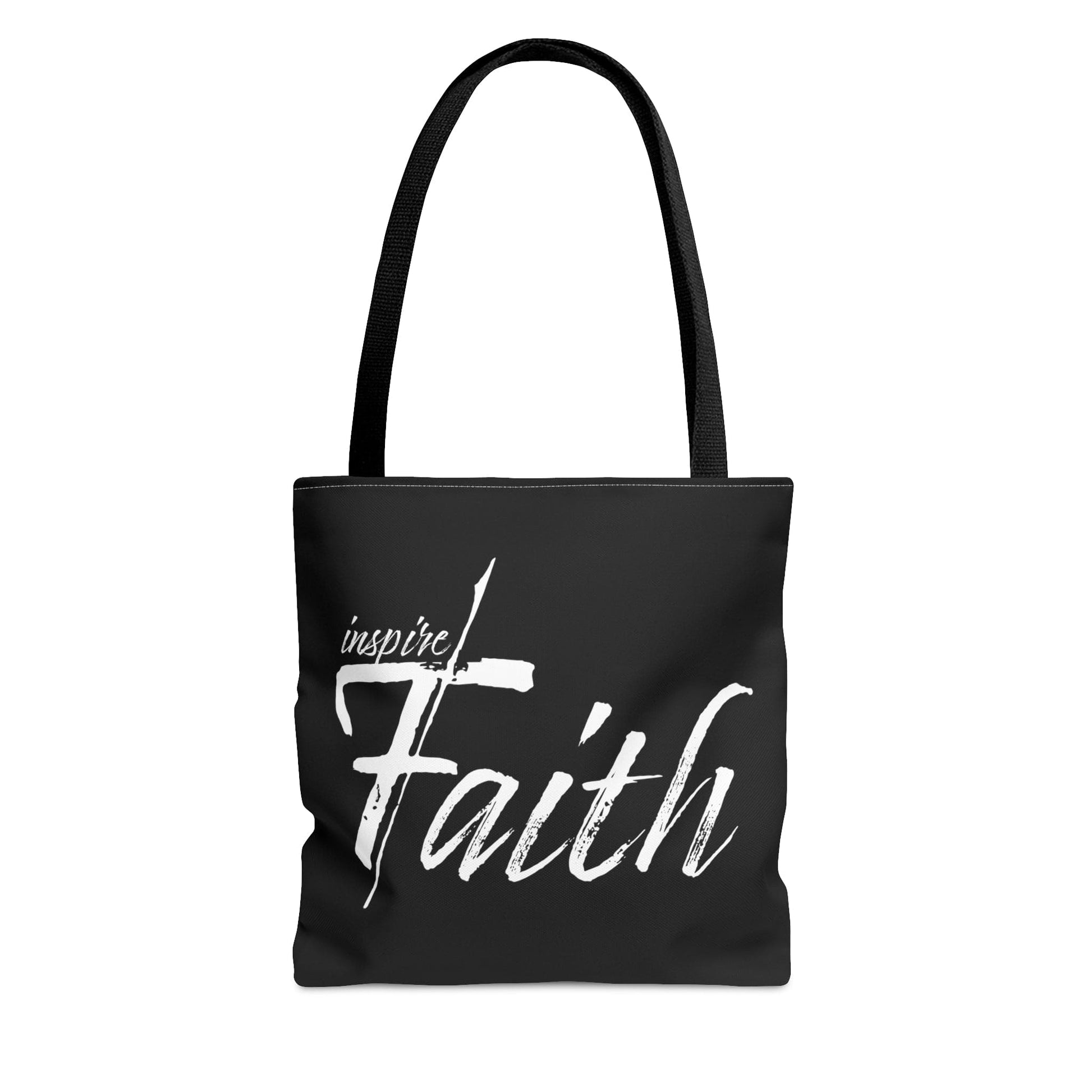 Large Tote Bag Inspire Faith White Print-0