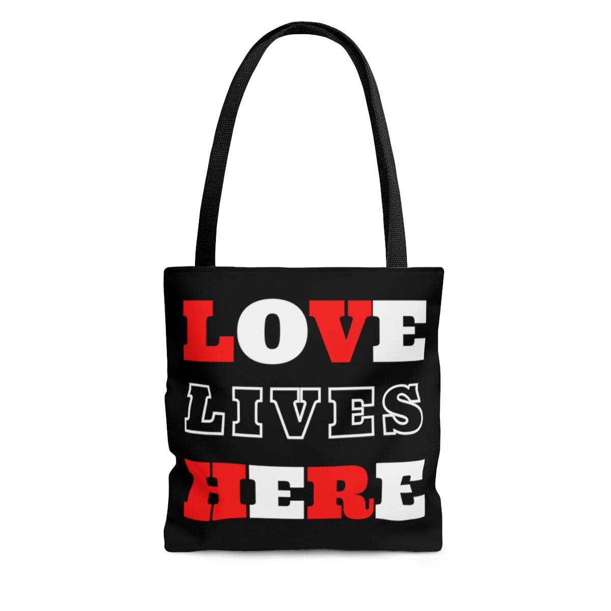 Large Tote Bag - Love Lives Here Christian Inspiration-0