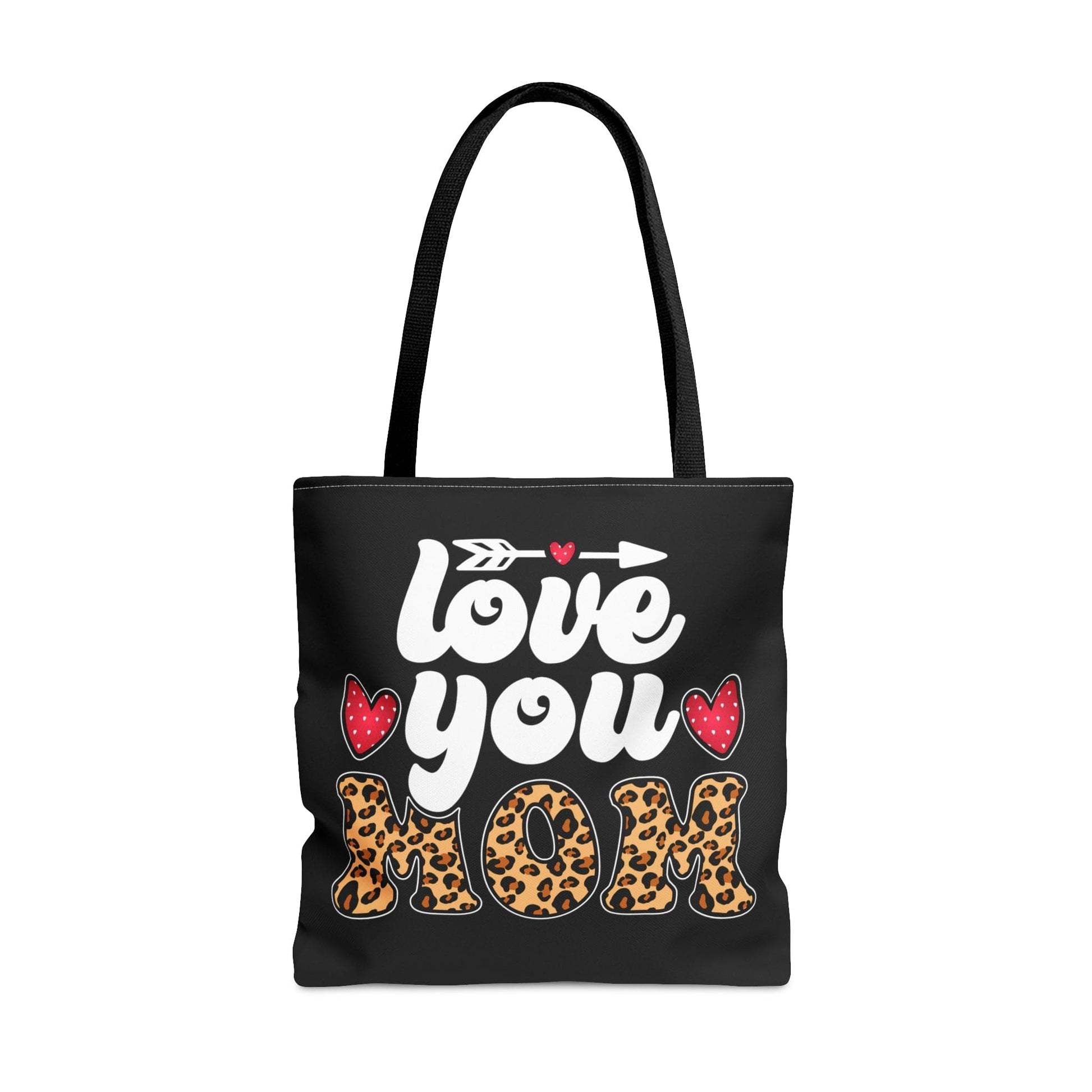 Large Tote Bag Love you Mom Leopard Print-1