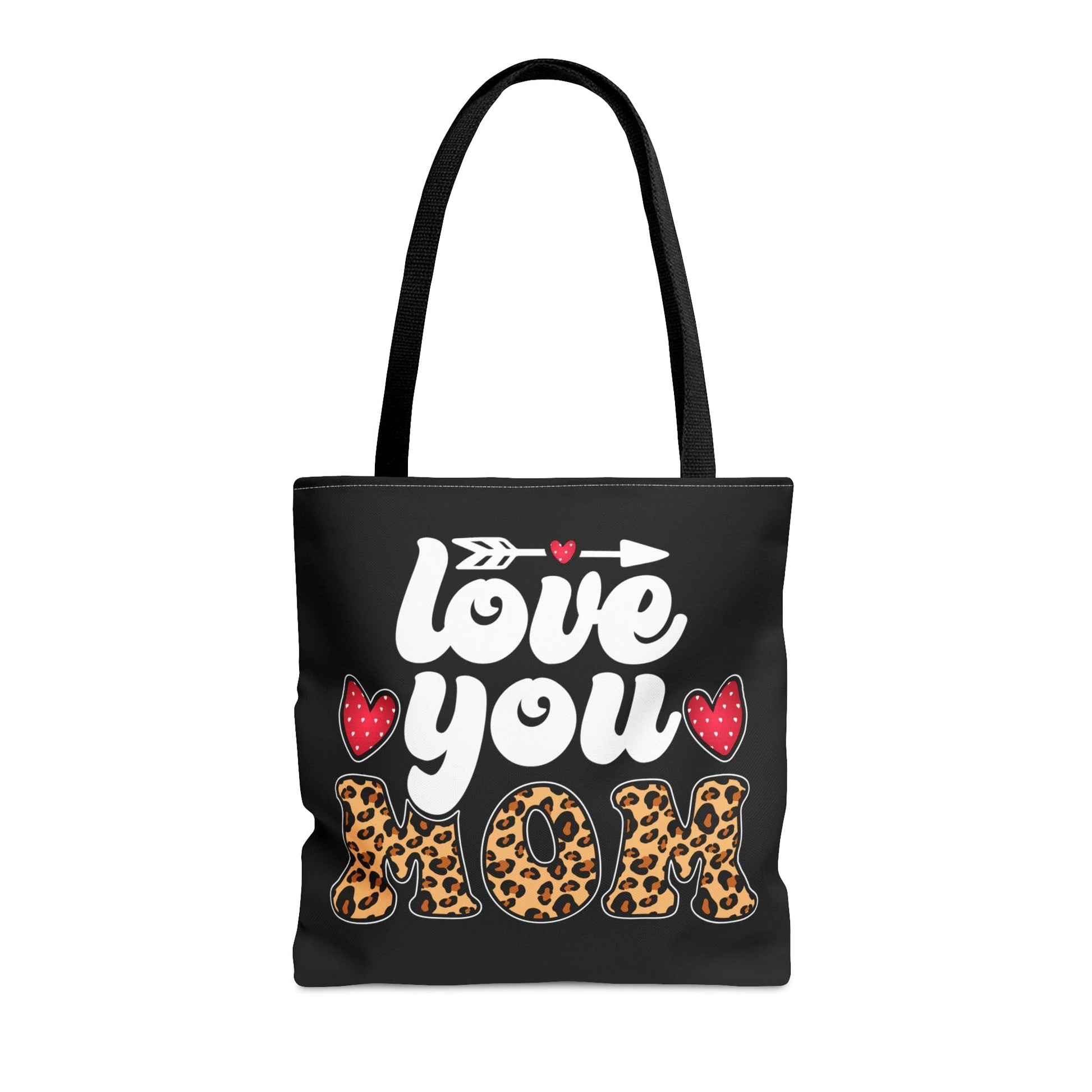 Large Tote Bag Love you Mom Leopard Print-2