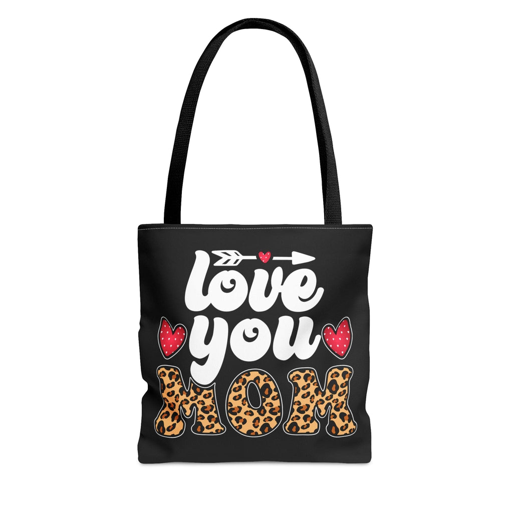 Large Tote Bag Love you Mom Leopard Print-0