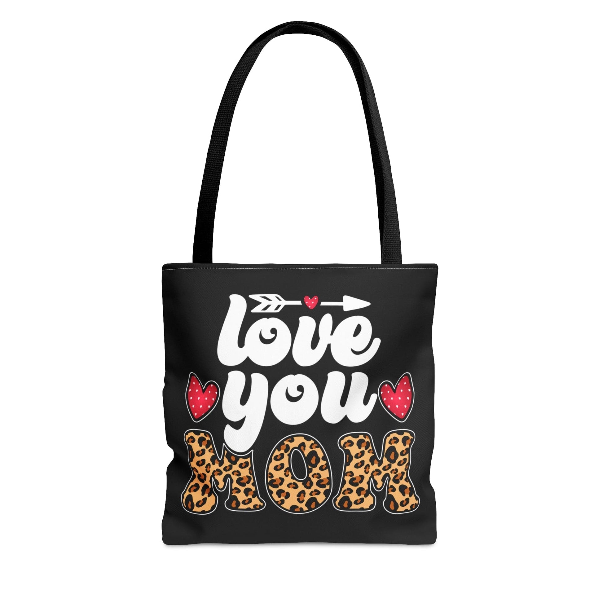 Large Tote Bag Love you Mom Leopard Print-0