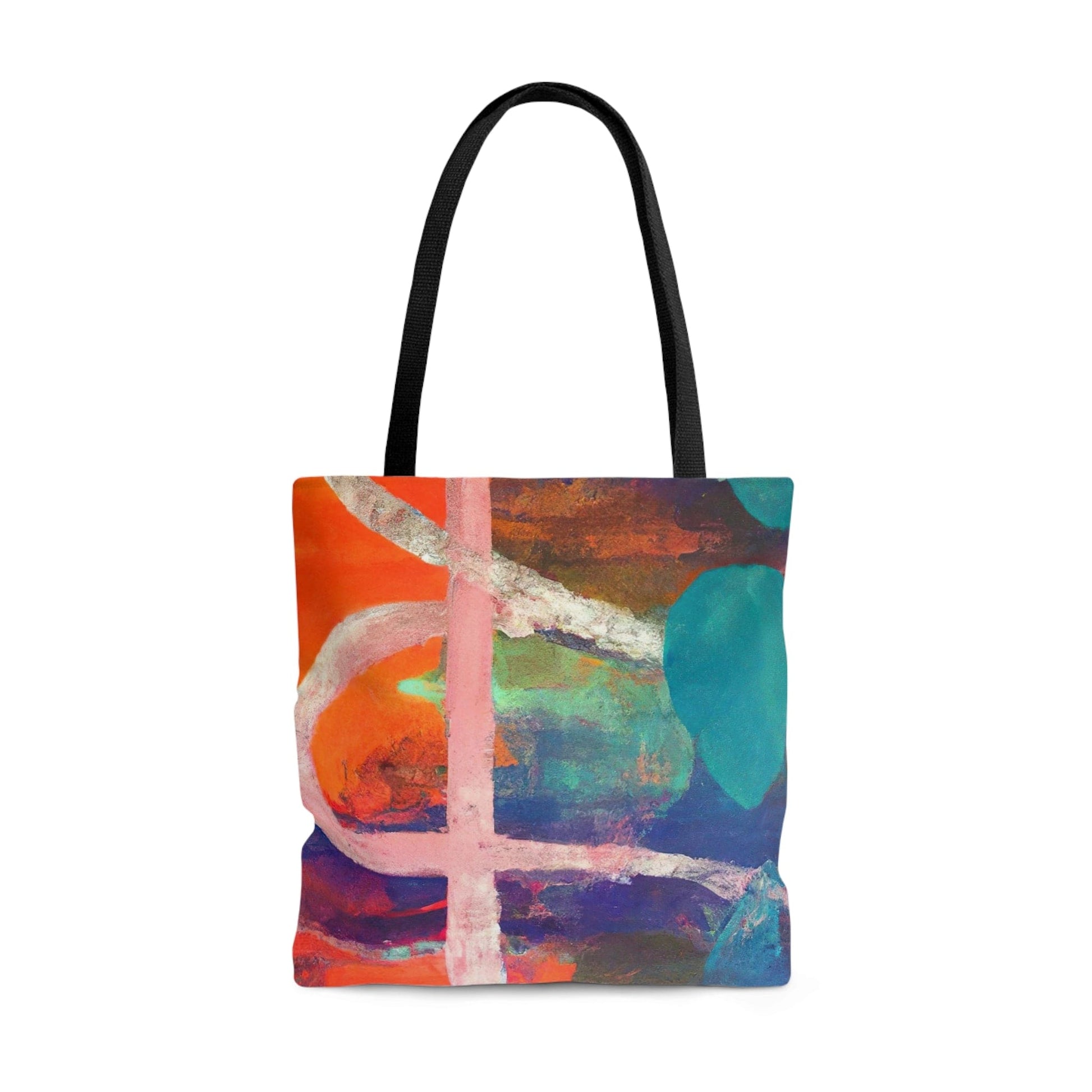 Large Tote Bag Multicolor Abstract Expression Pattern 030423b-0