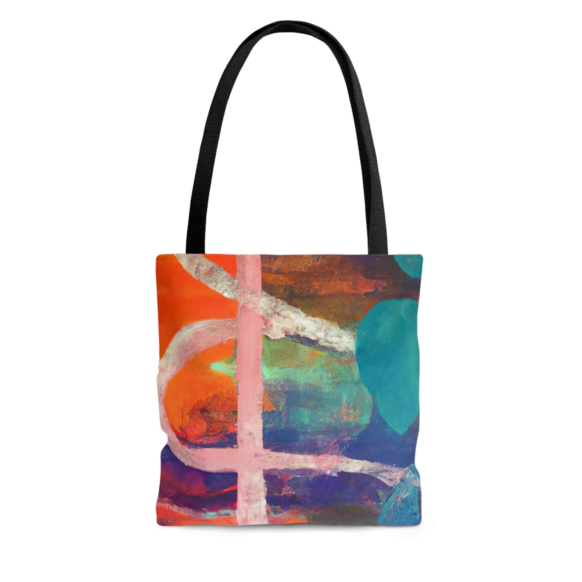 Large Tote Bag Multicolor Abstract Expression Pattern 030423b-1