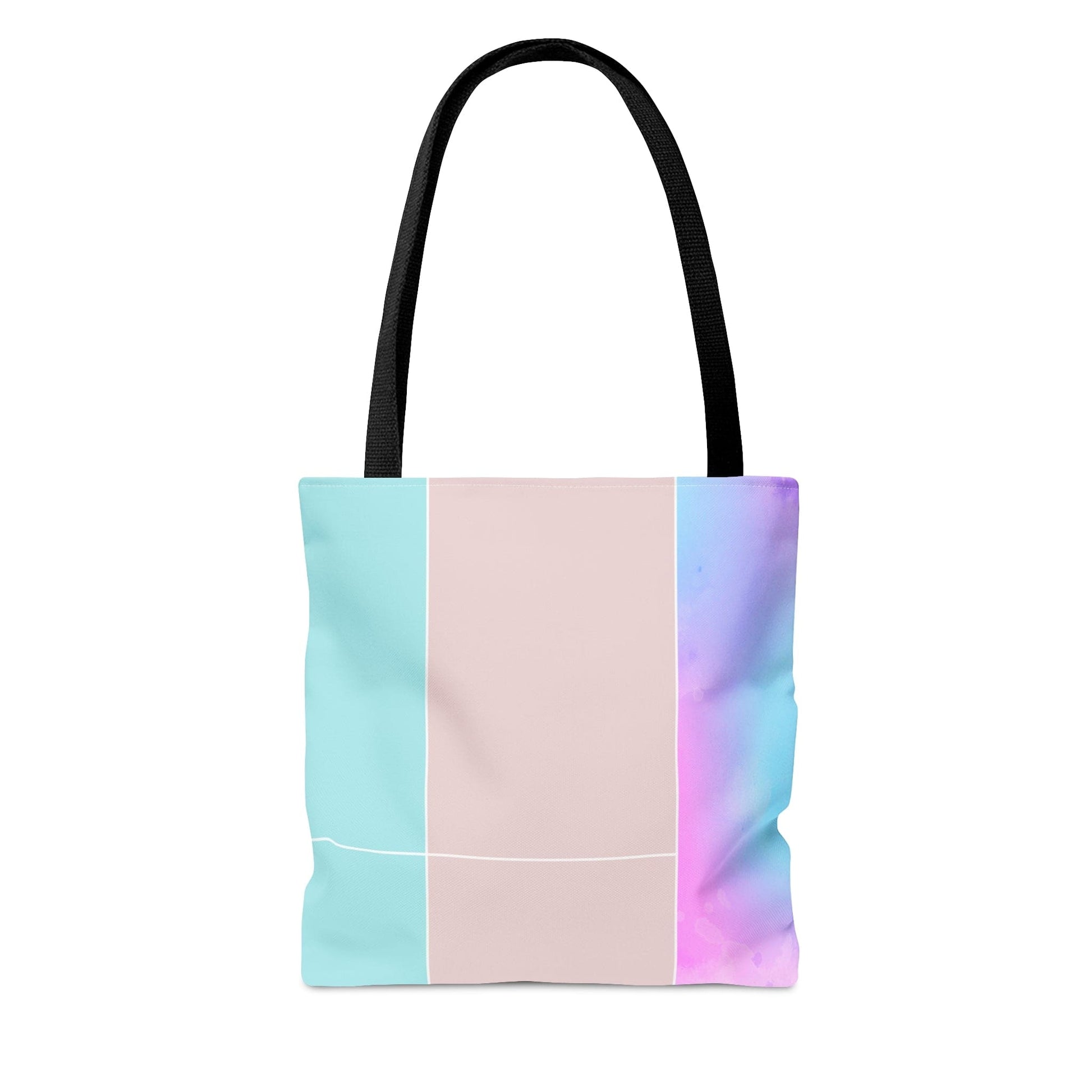 Large Tote Bag Pastel Colorblock Watercolor Illustration-3