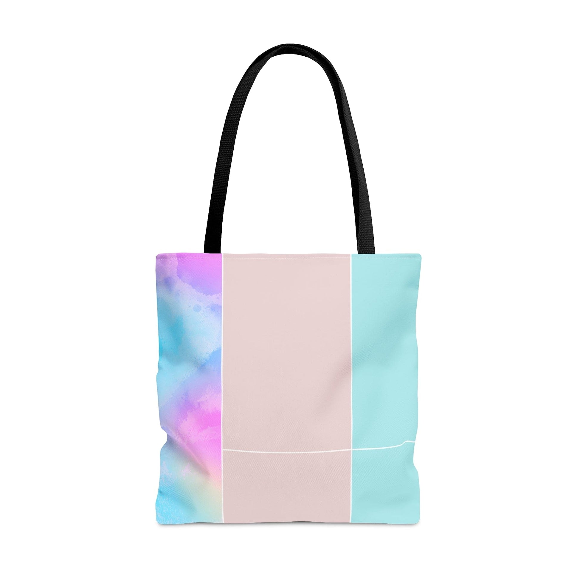 Large Tote Bag Pastel Colorblock Watercolor Illustration-1