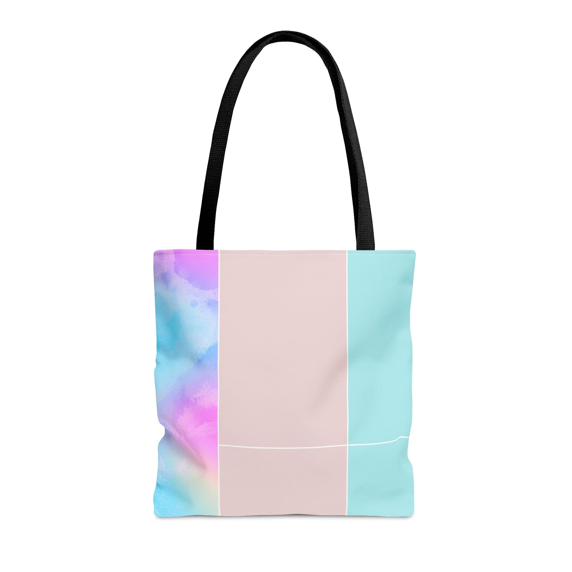 Large Tote Bag Pastel Colorblock Watercolor Illustration-2