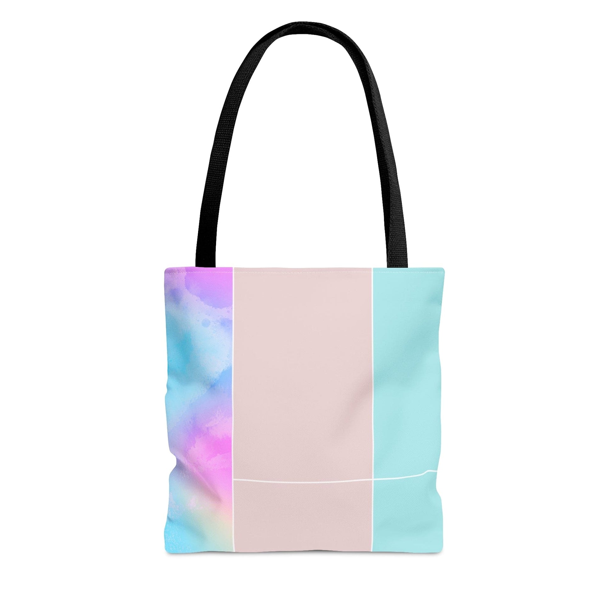 Large Tote Bag Pastel Colorblock Watercolor Illustration-0