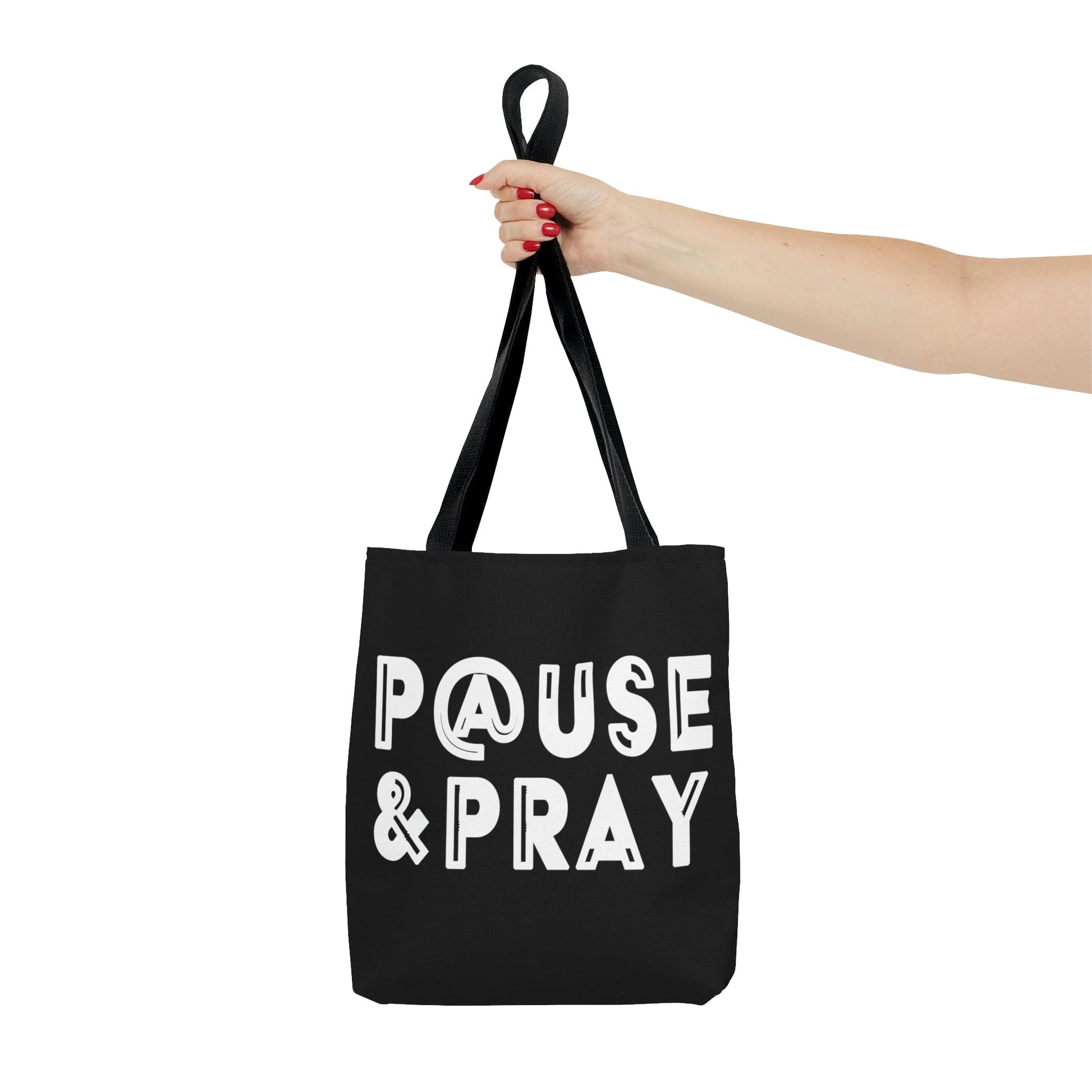 Large Tote Bag - Pause and Pray - Christian Inspiration-2
