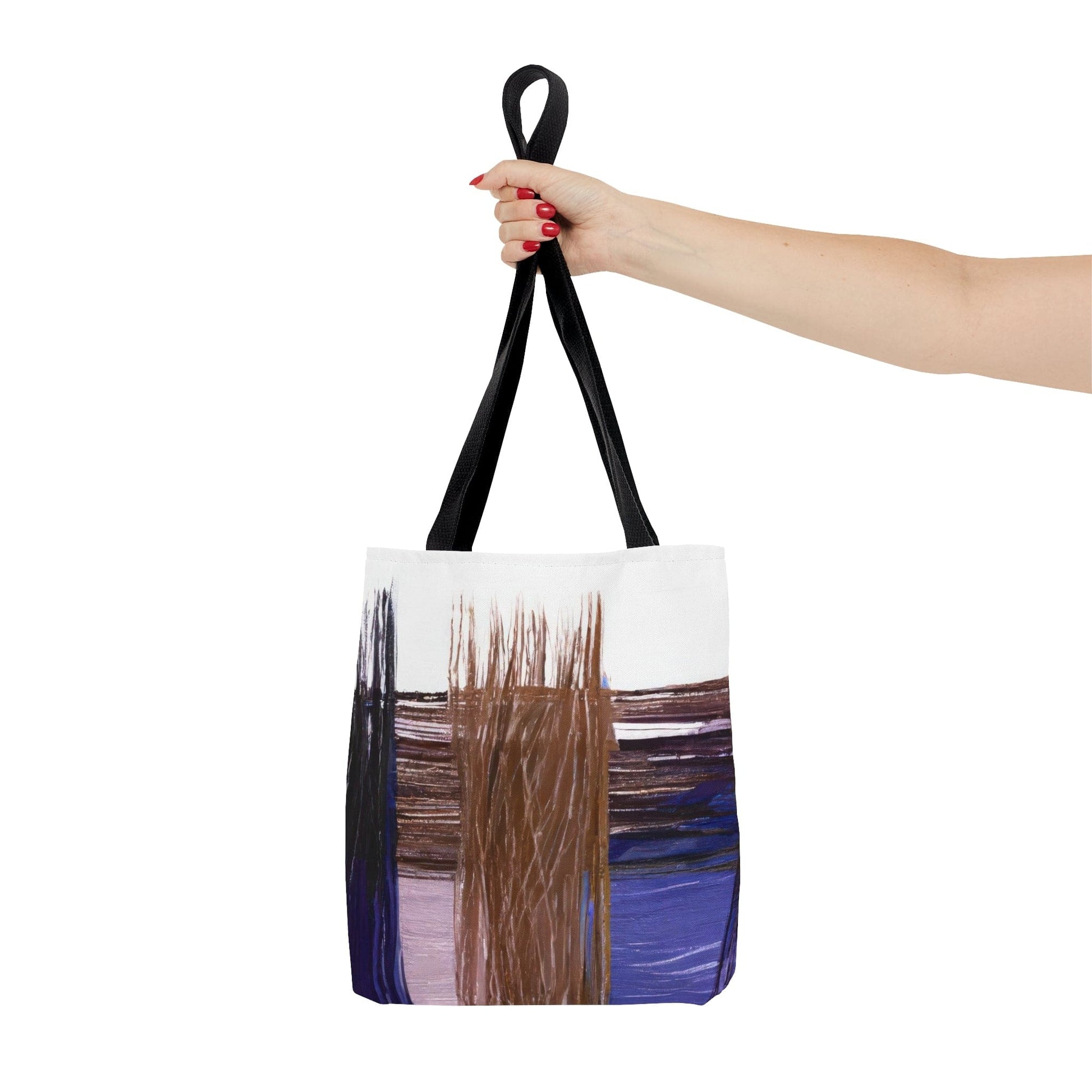 Large Tote Bag Rustic Brown Interweave Print-4