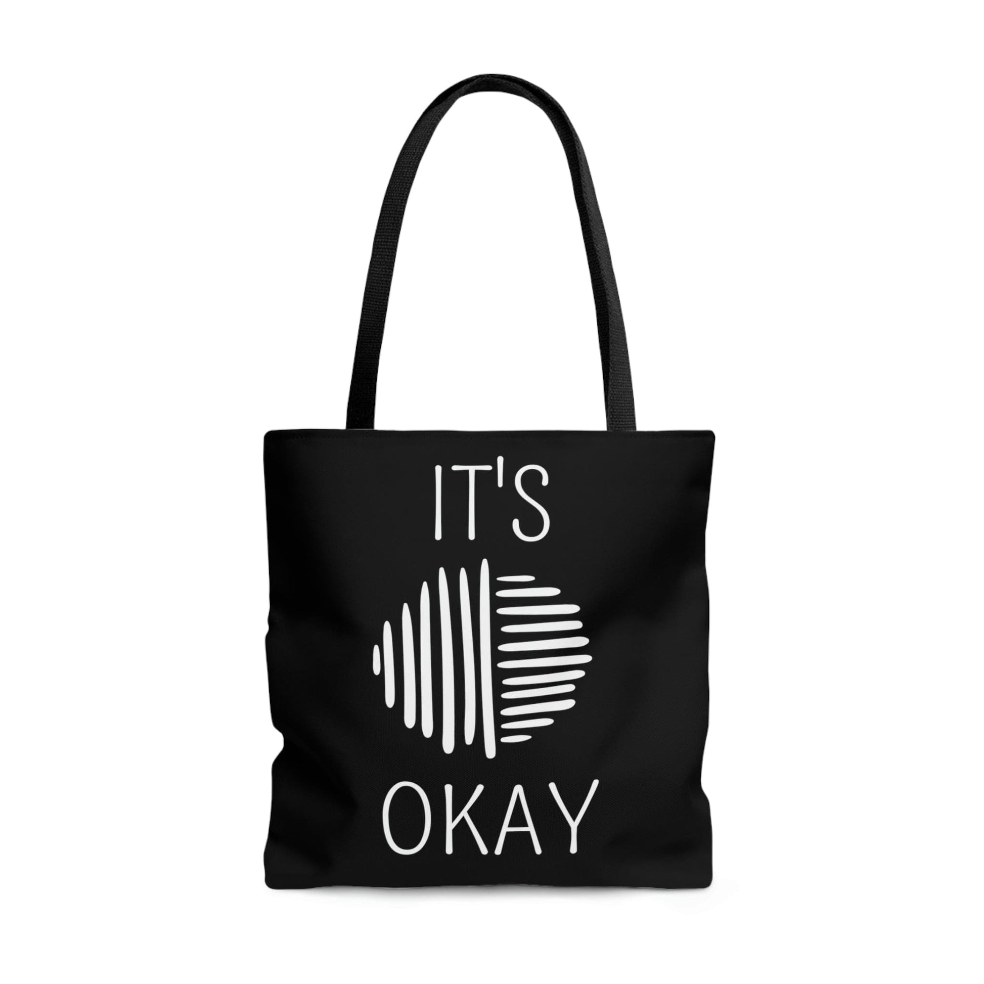 Large Tote Bag - Say it Soul - its Okay - White Line Art Positive Affirmation-4