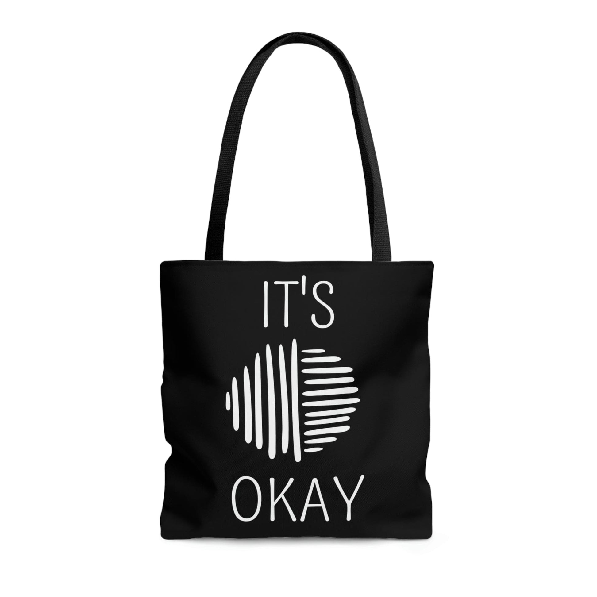 Large Tote Bag - Say it Soul - its Okay - White Line Art Positive Affirmation-2