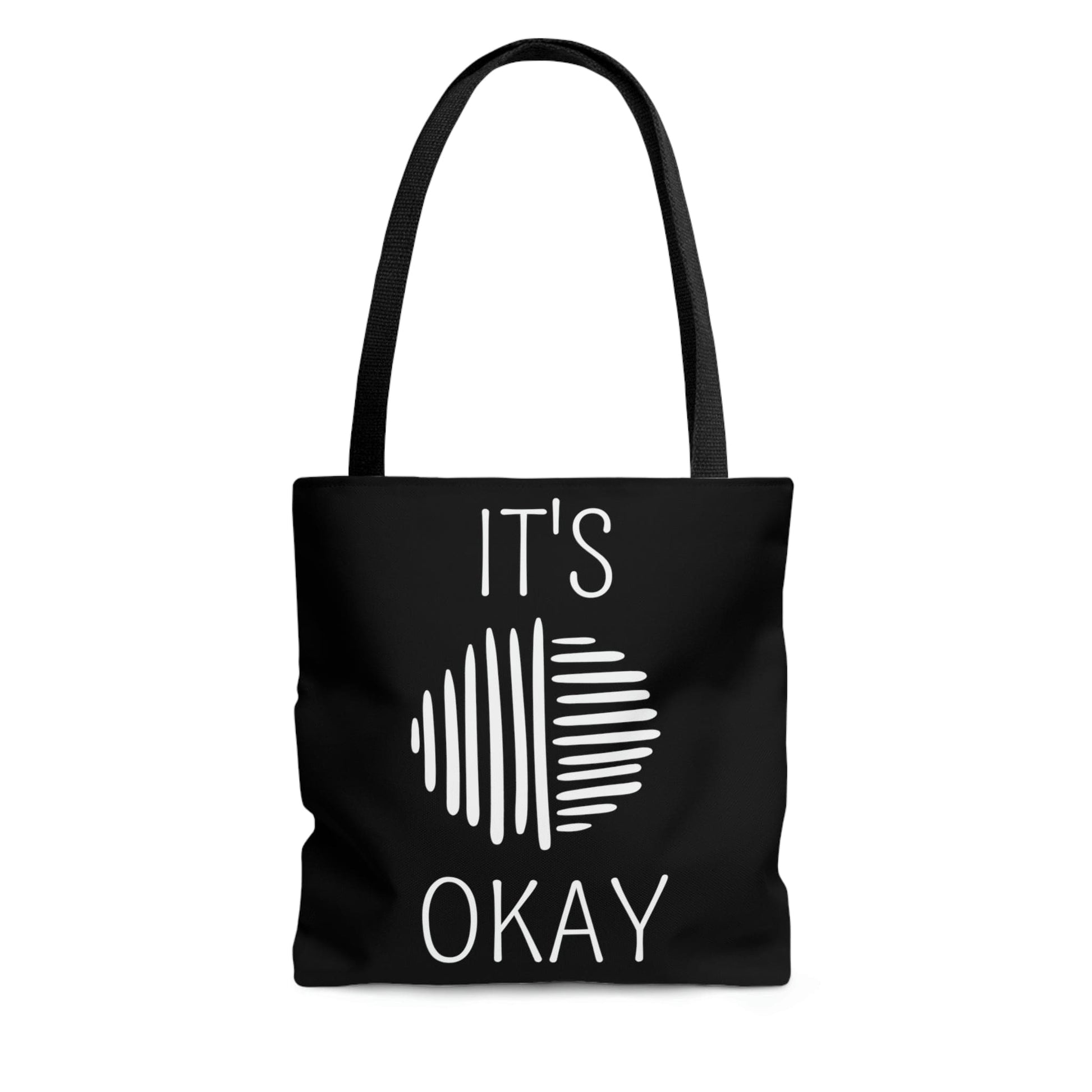 Large Tote Bag - Say it Soul - its Okay - White Line Art Positive Affirmation-0