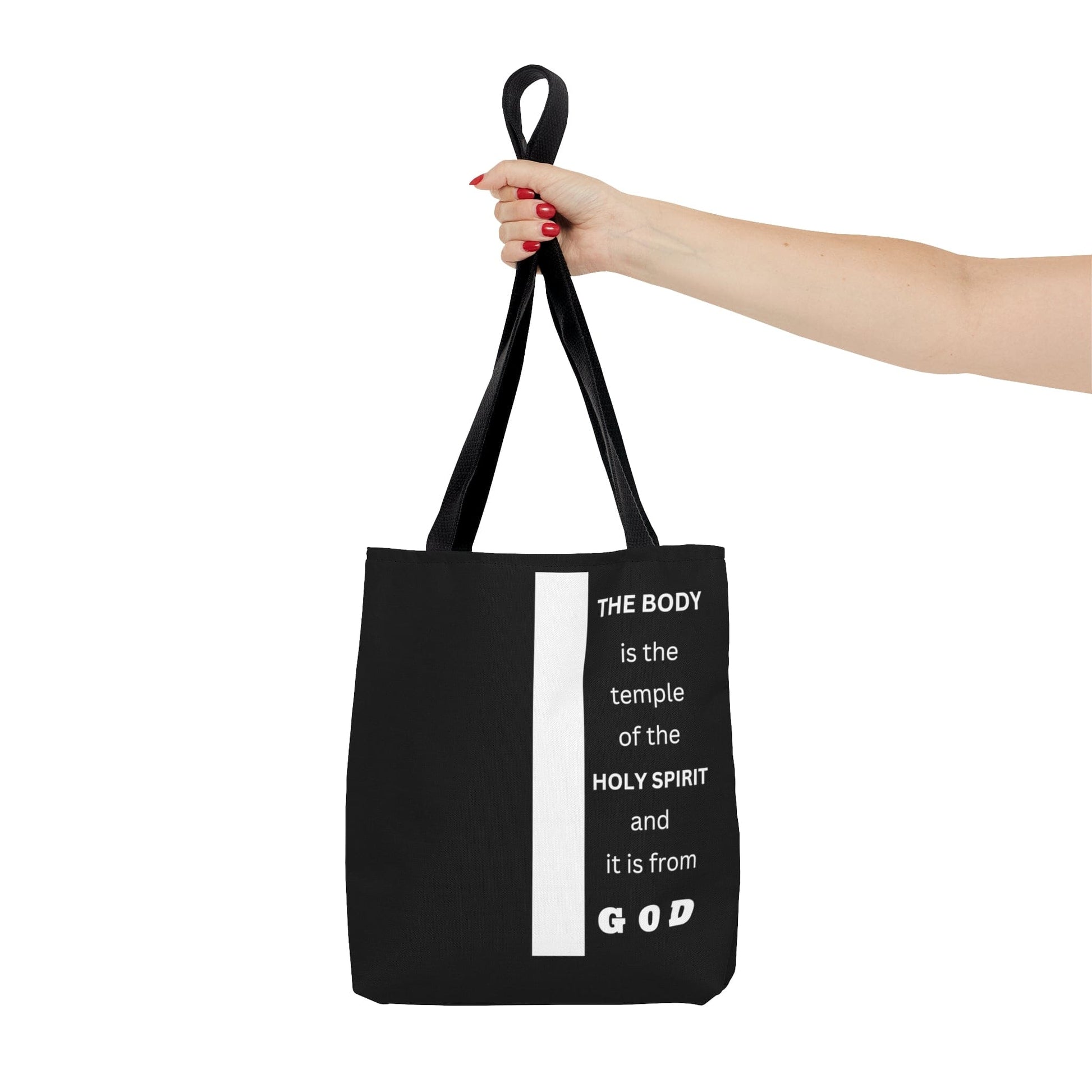 Large Tote Bag the Body is the Temple of the Holy Spirit - Scripture Verse-4