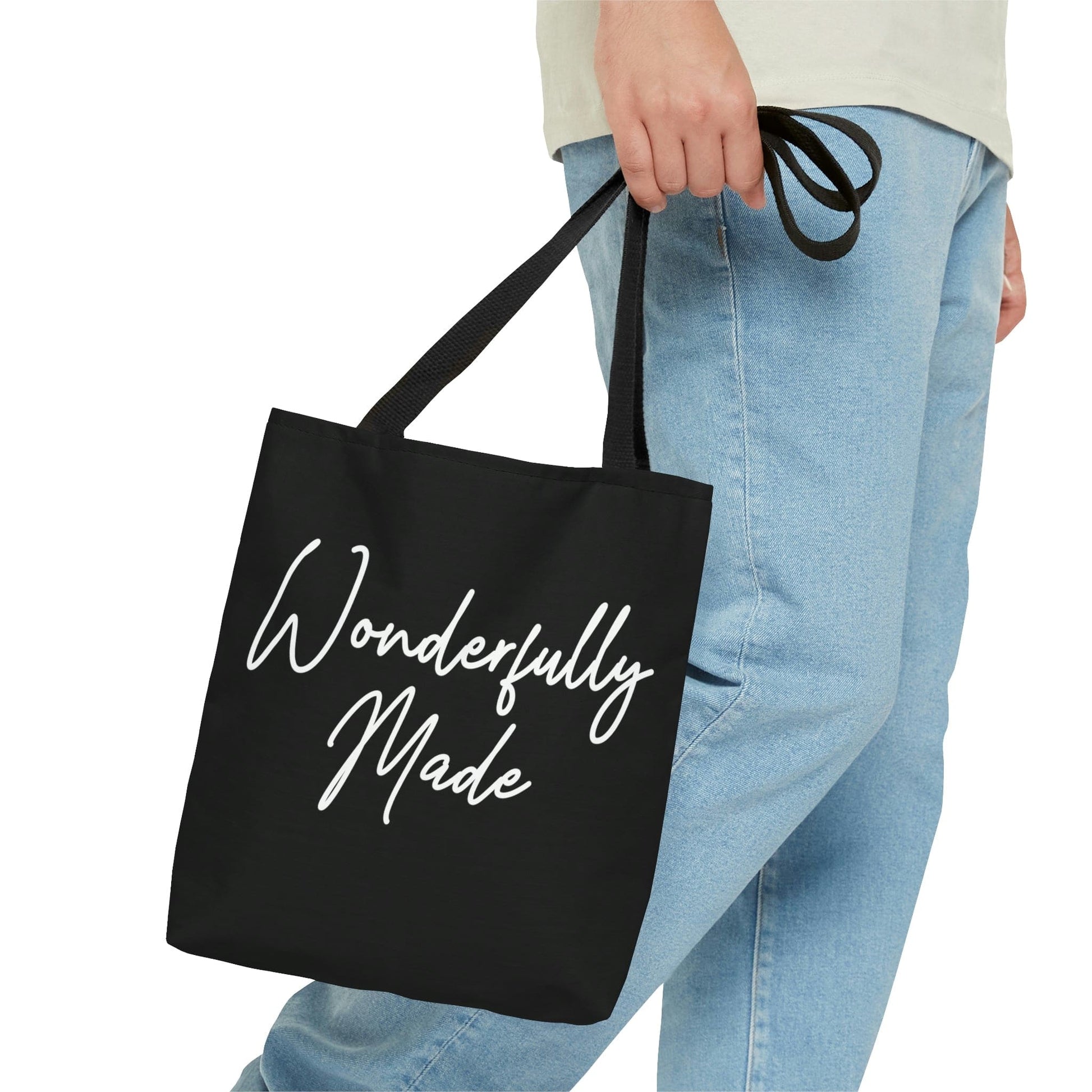 Large Tote Bag - Wonderfully Made - Affirmation Inspiration-3