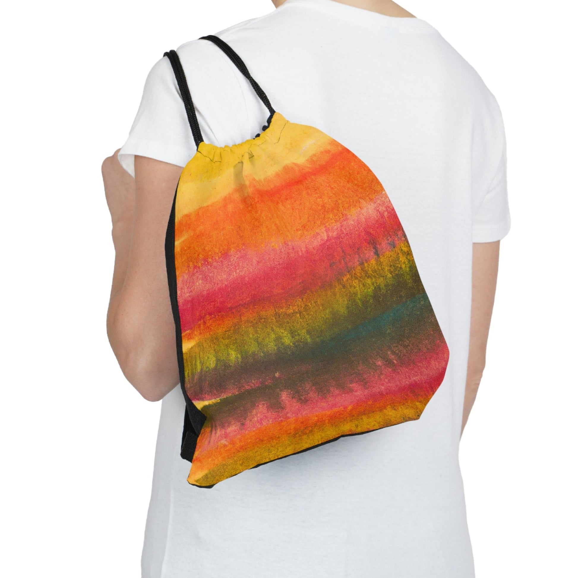 Drawstring Bag - Autumn Fall Watercolor Abstract Print-2