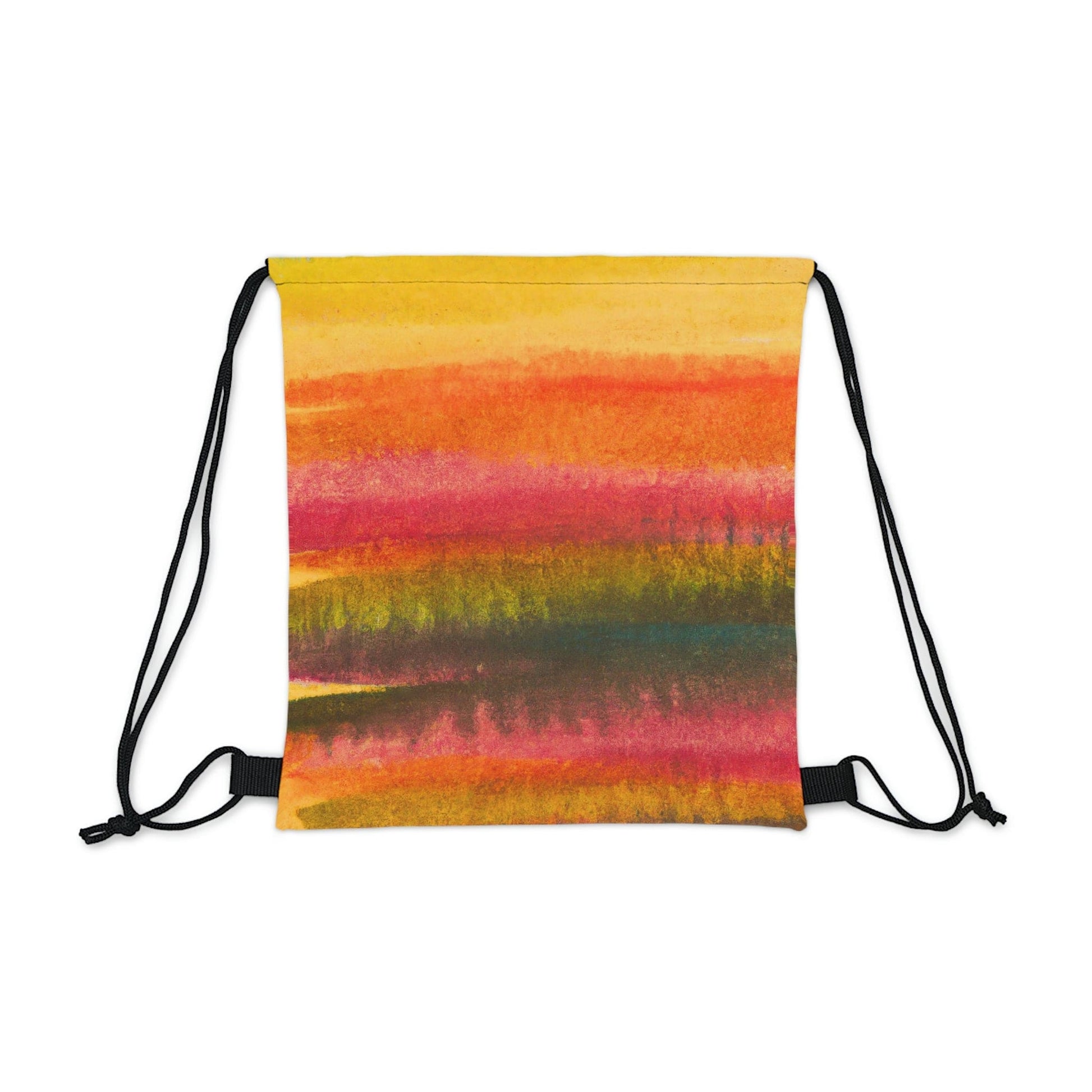 Drawstring Bag - Autumn Fall Watercolor Abstract Print-1
