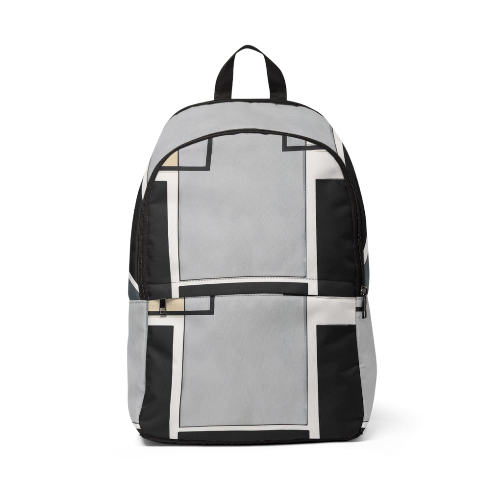 Fashion Backpack Waterproof Black Grey Abstract Pattern-0
