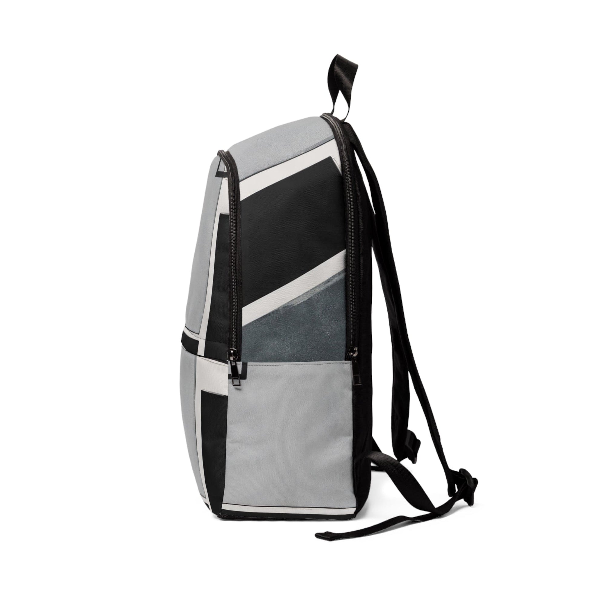 Fashion Backpack Waterproof Black Grey Abstract Pattern-2