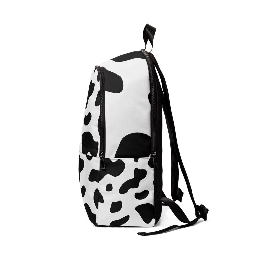 Fashion Backpack Waterproof Black White Cow Print-2
