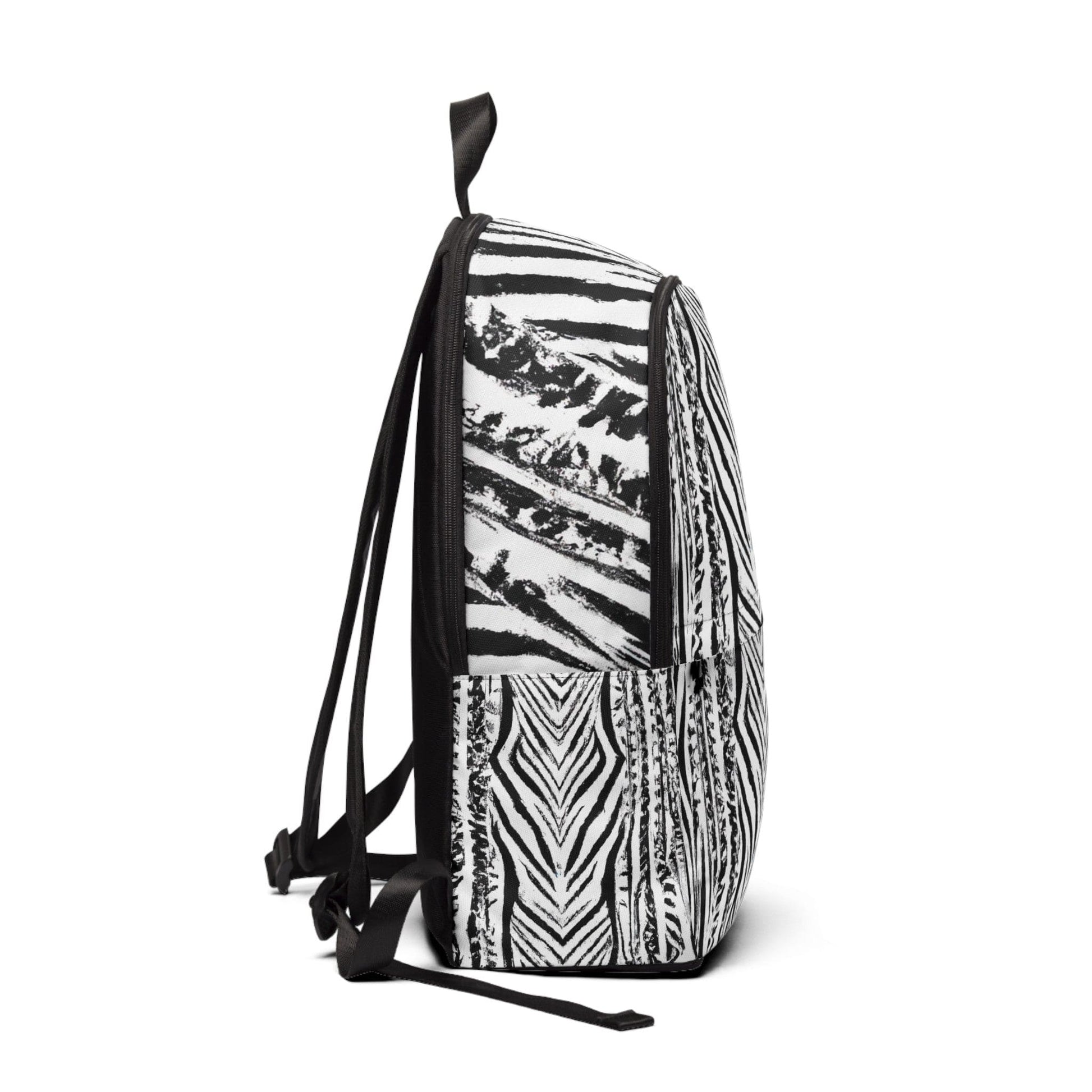 Fashion Backpack Waterproof Black White Native Print-1