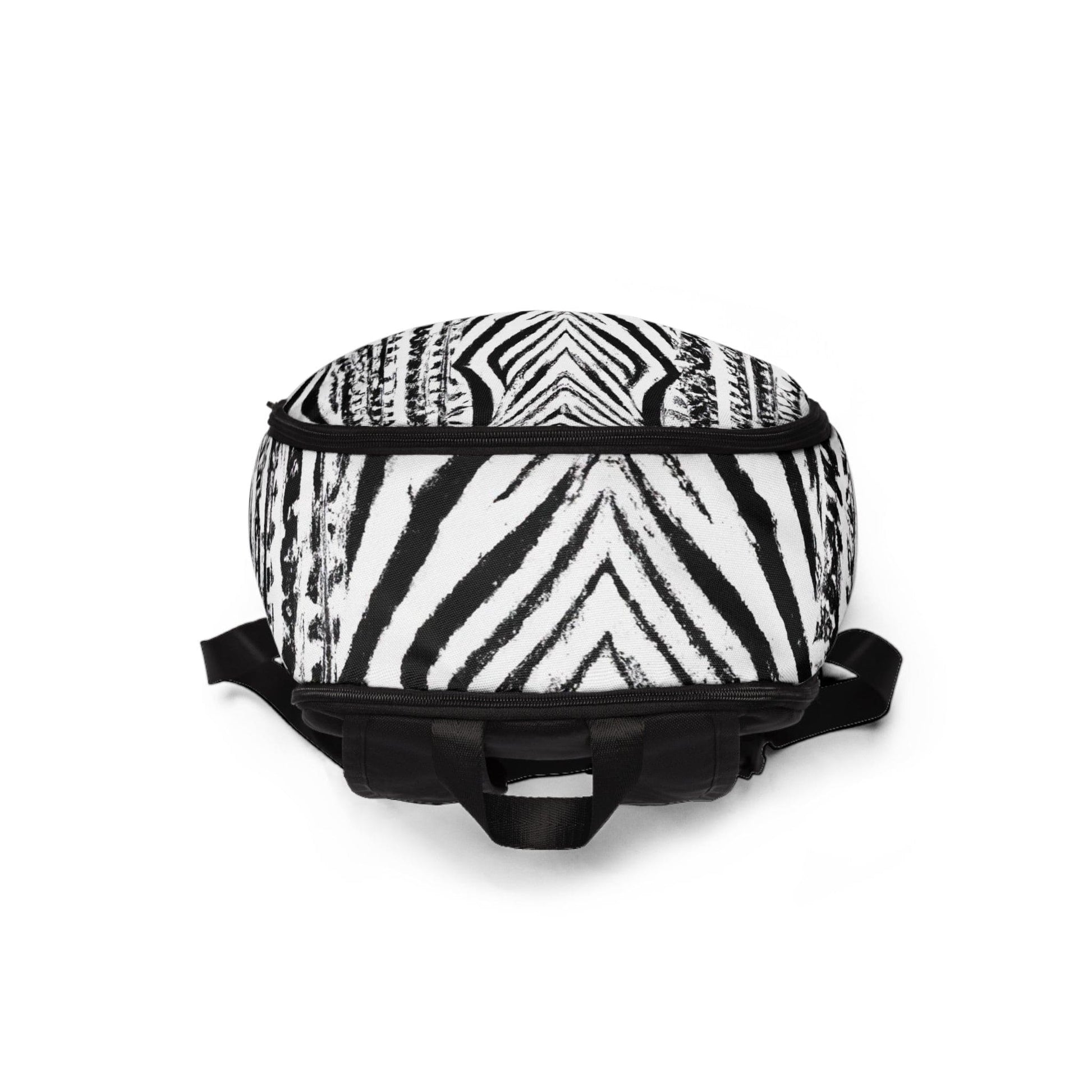 Fashion Backpack Waterproof Black White Native Print-3