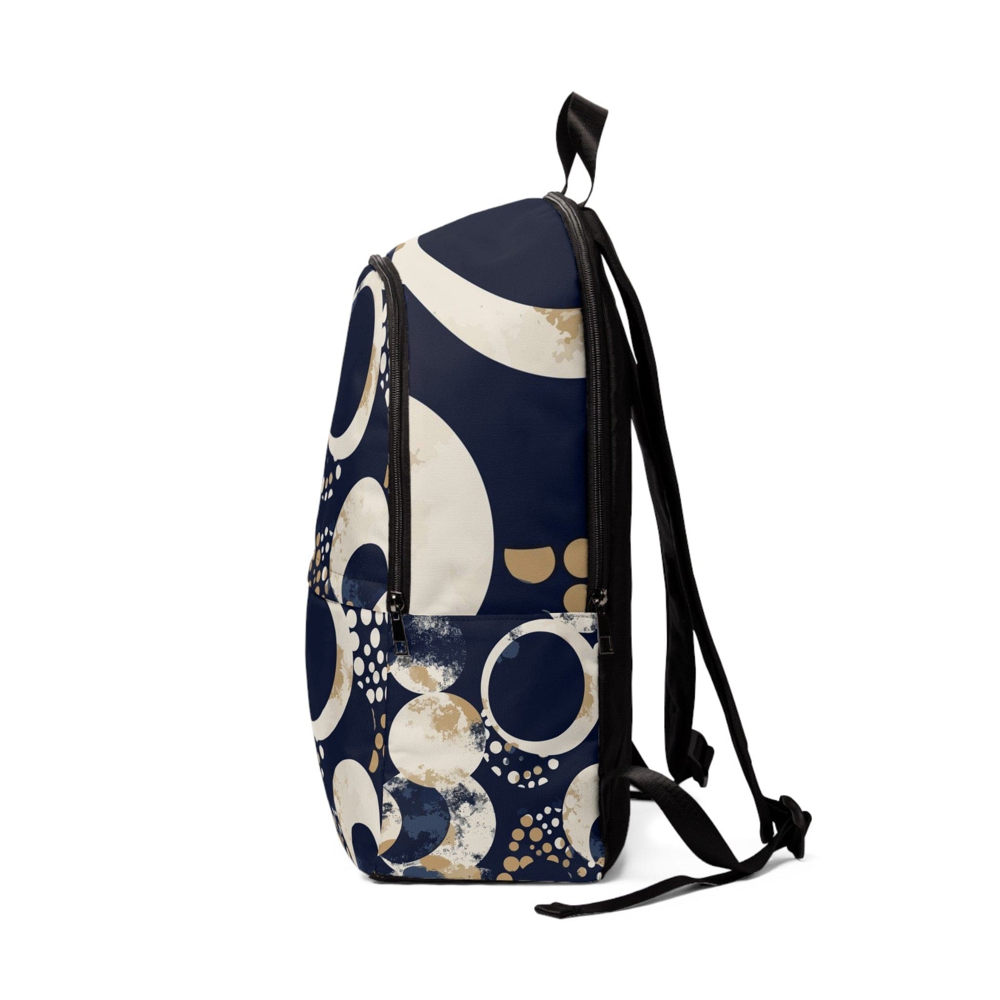 Fashion Backpack Waterproof Blue Beige Spotted Print-2